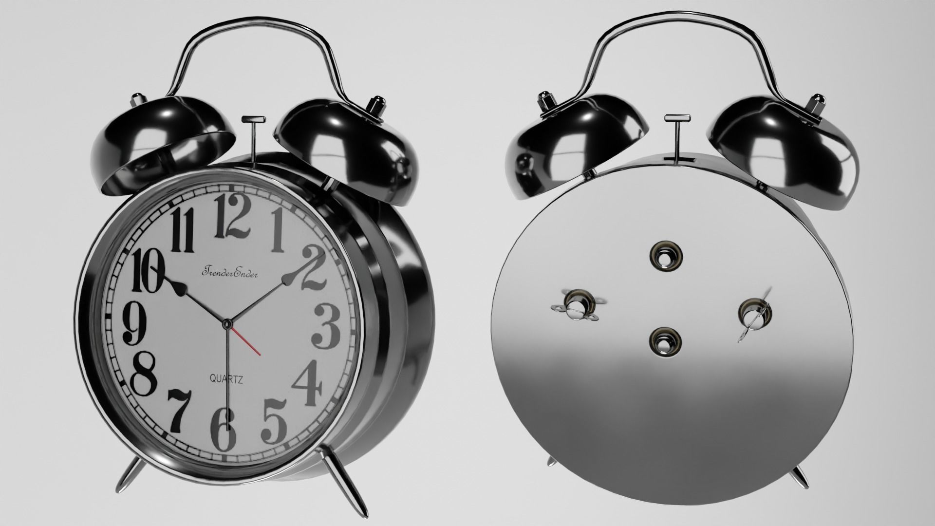 Vintage Alarm Clock 3D model_6