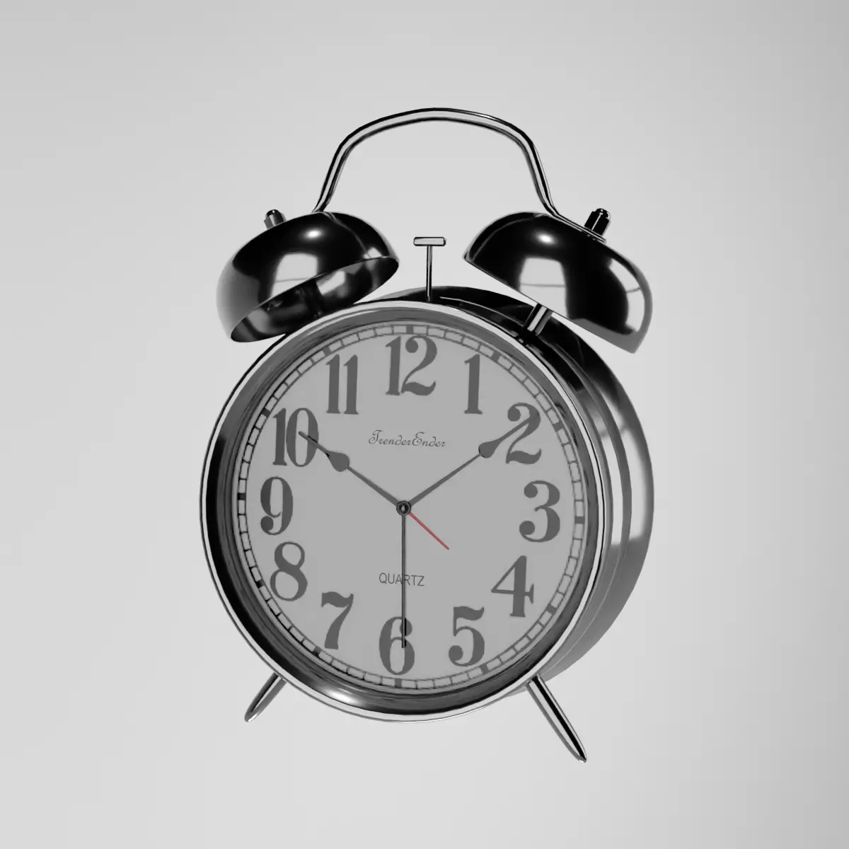 Vintage Alarm Clock 3D model_0