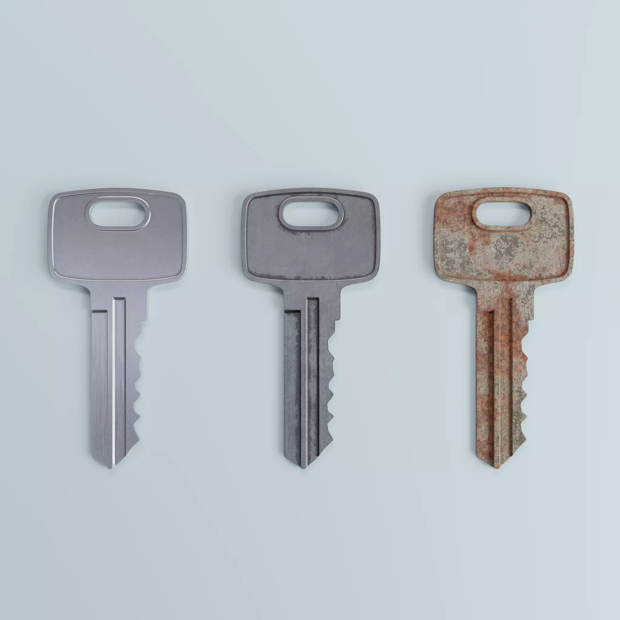 Key 3 metal 3D model_0