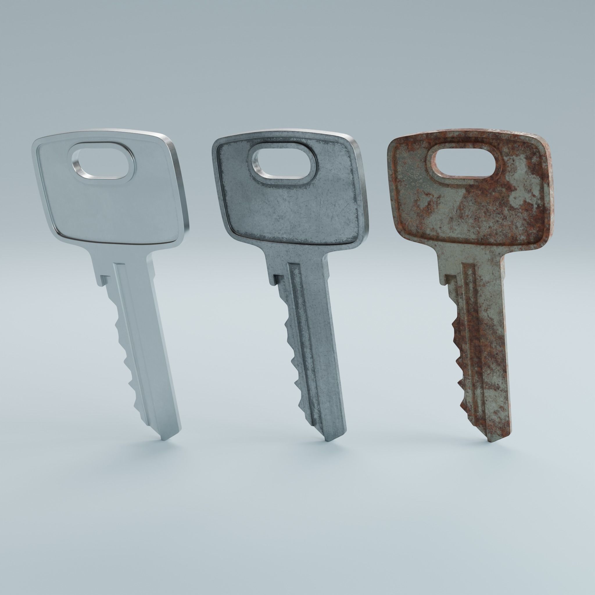 Key 3 metal 3D model_8