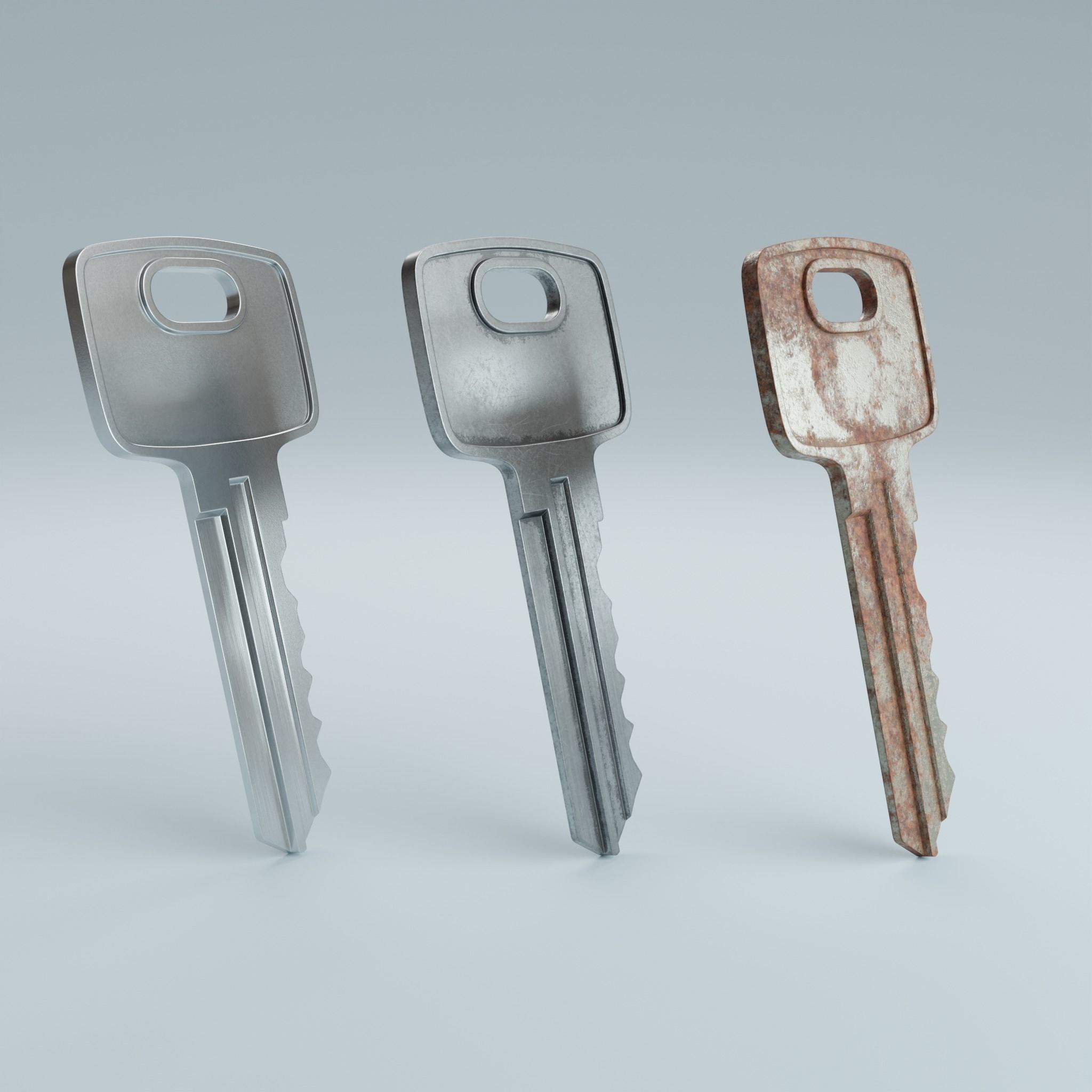 Key 3 metal 3D model_6
