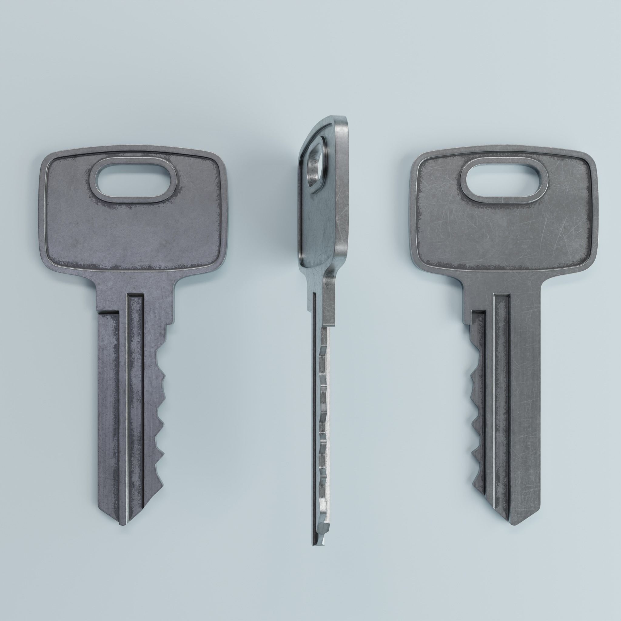 Key 3 metal 3D model_2