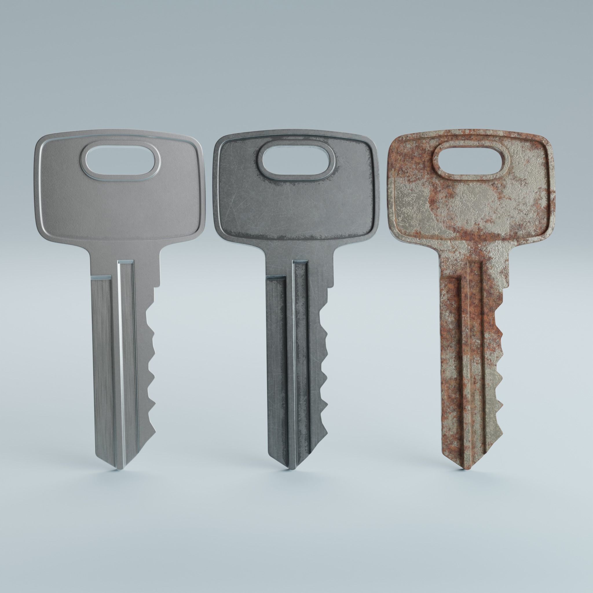 Key 3 metal 3D model_5