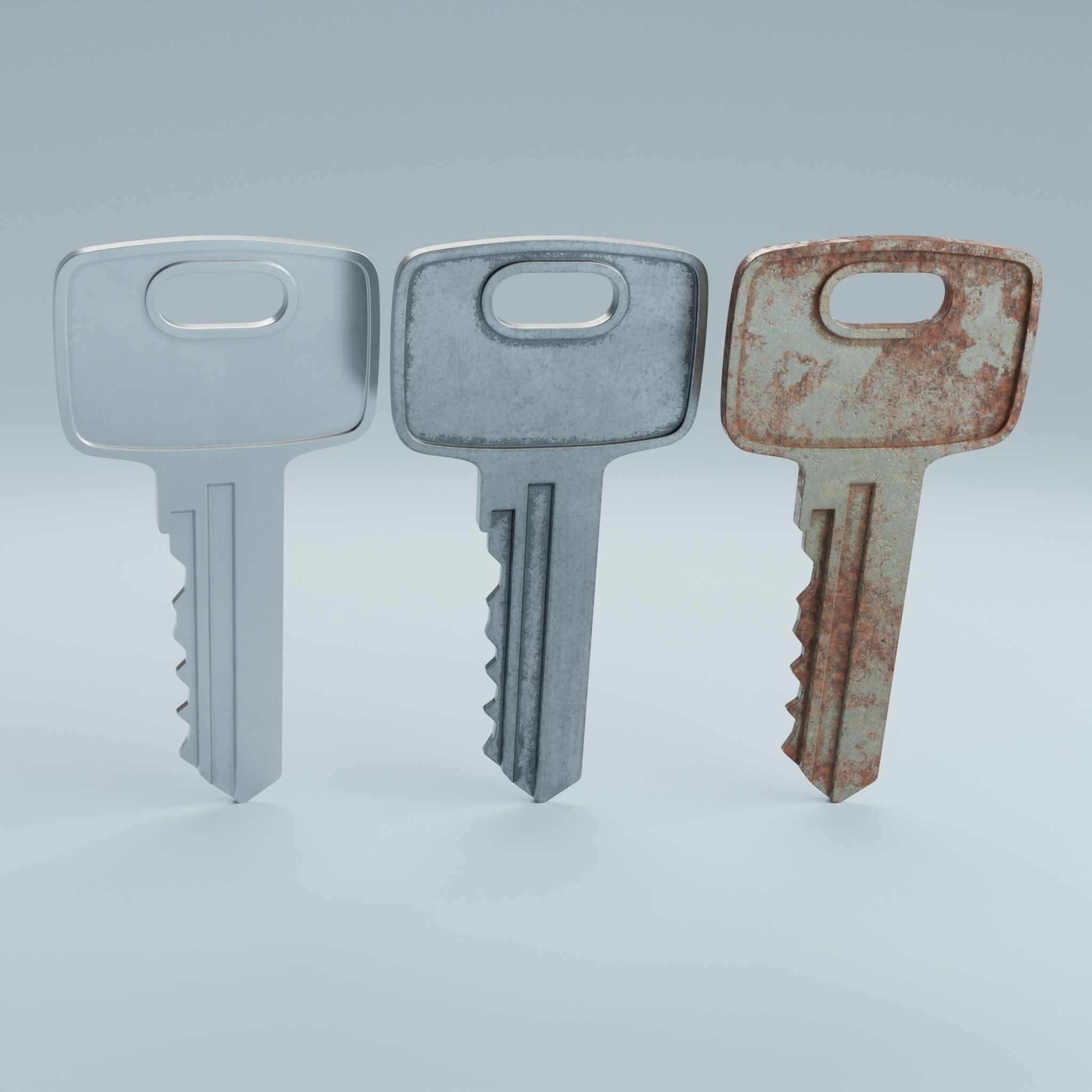 Key 3 metal 3D model_9