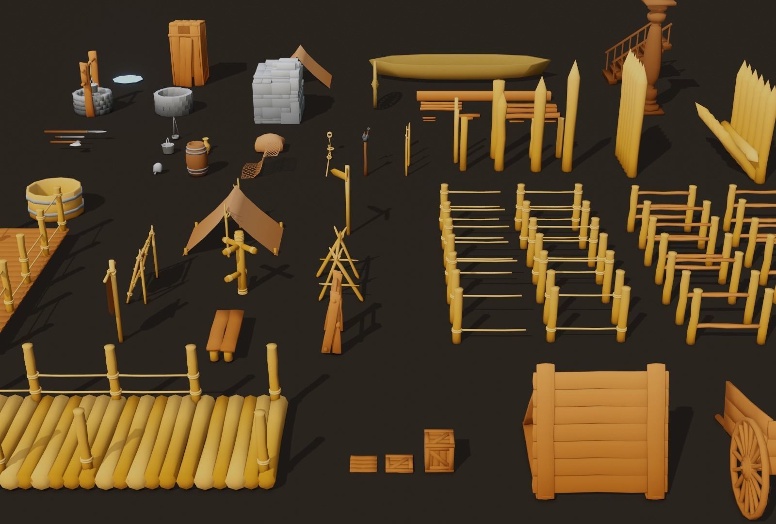 Props pack Low-poly 3D model_3