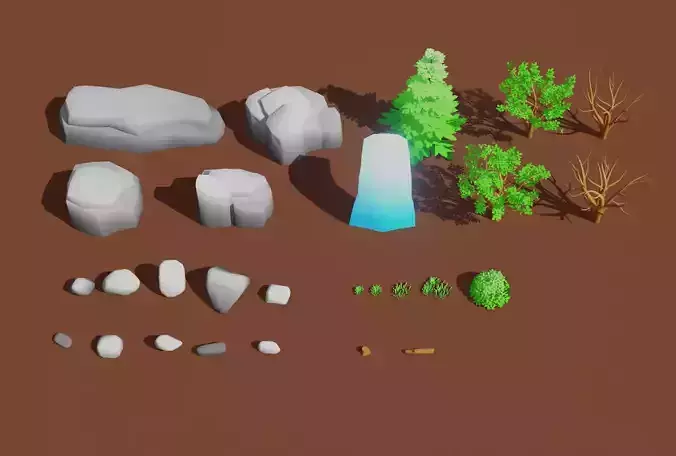 Environment pack Low-poly 3D model