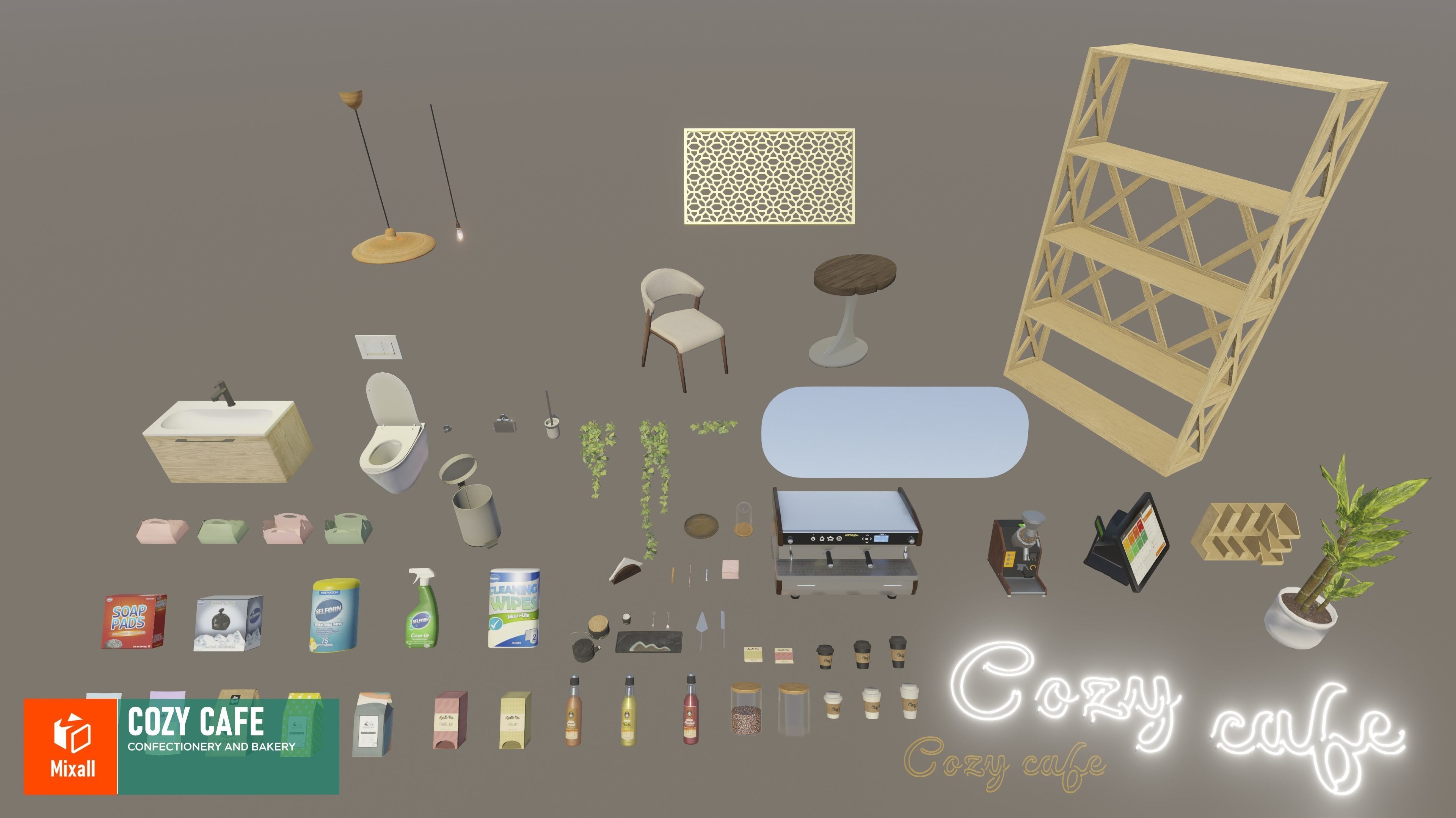 Cozy cafe - confectionery and bakery 3D model_1