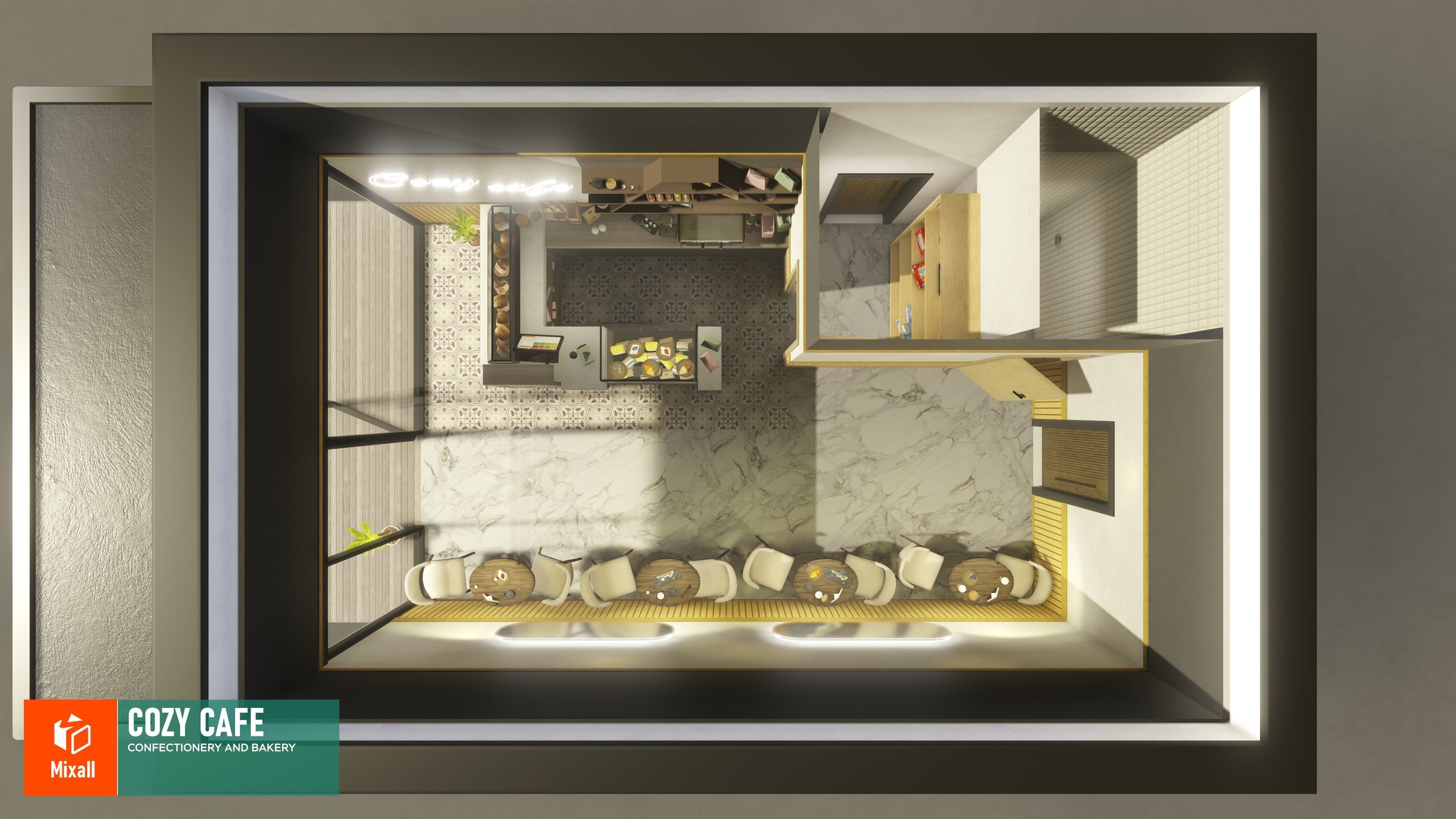 Cozy cafe - confectionery and bakery 3D model_5