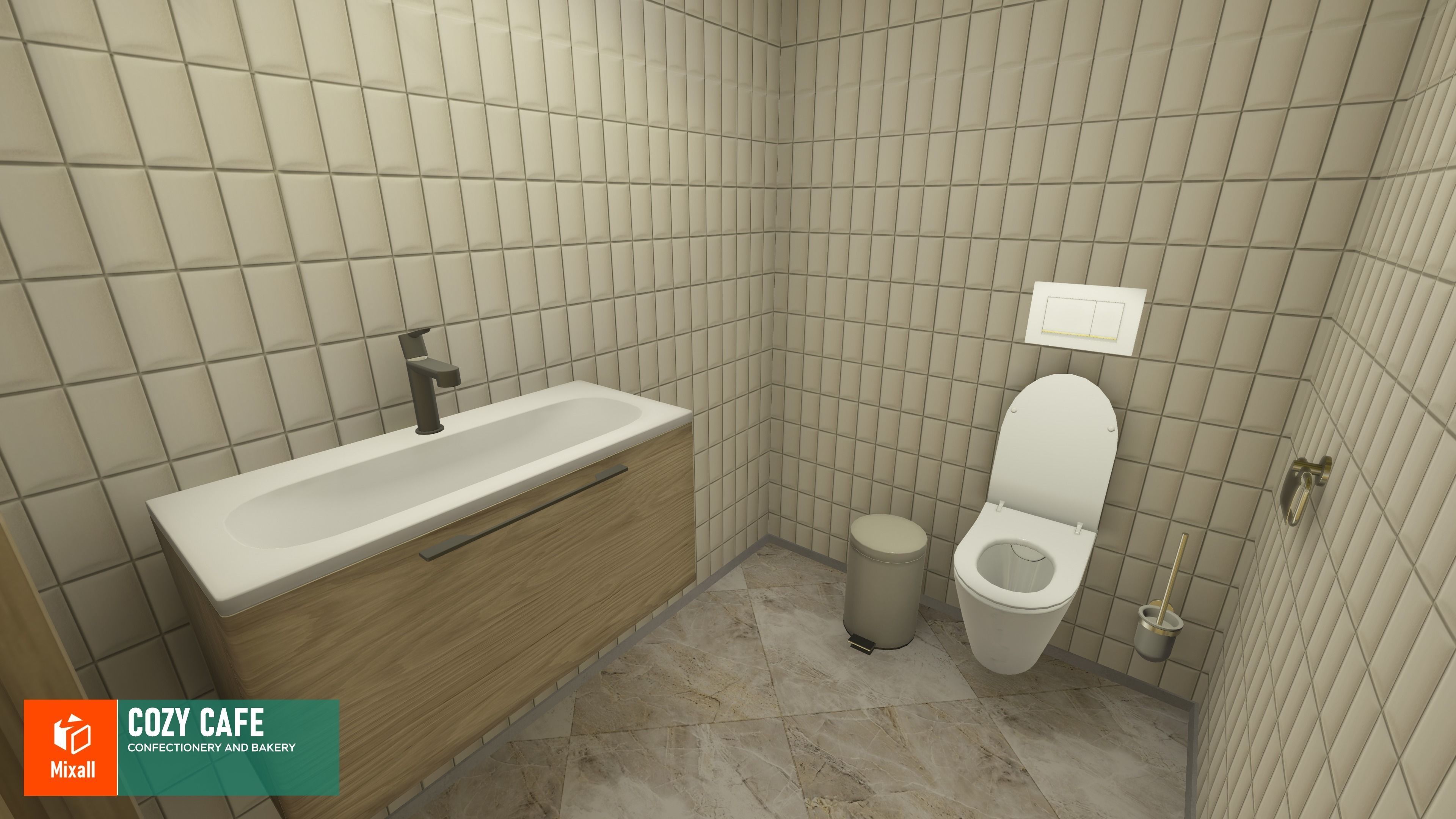 Cozy cafe - confectionery and bakery 3D model_4