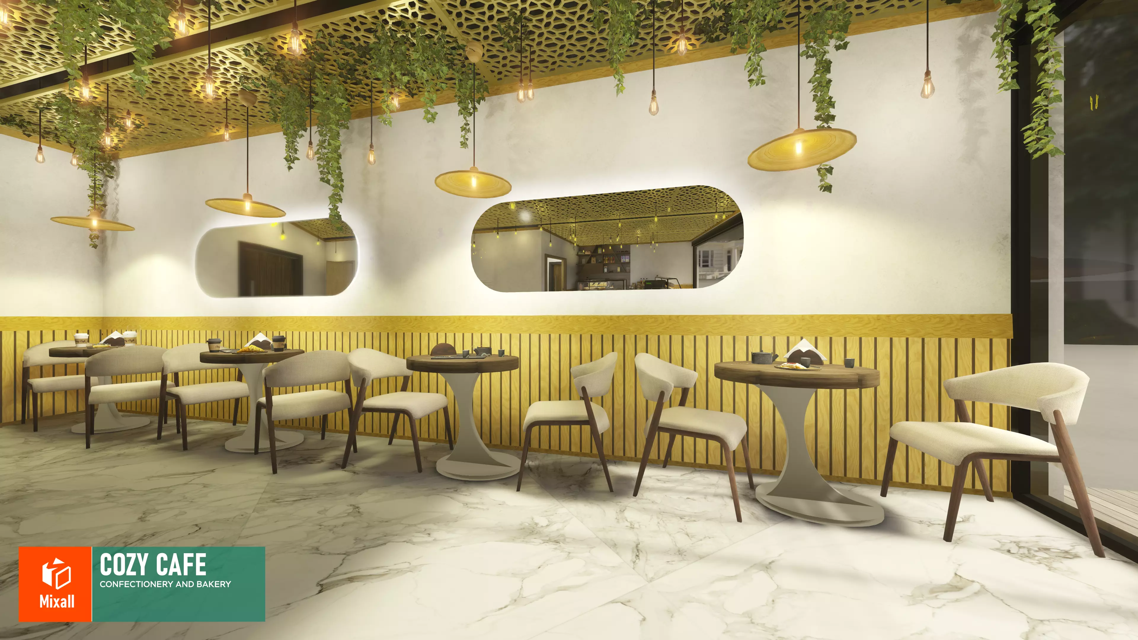 Cozy cafe - confectionery and bakery 3D model_0