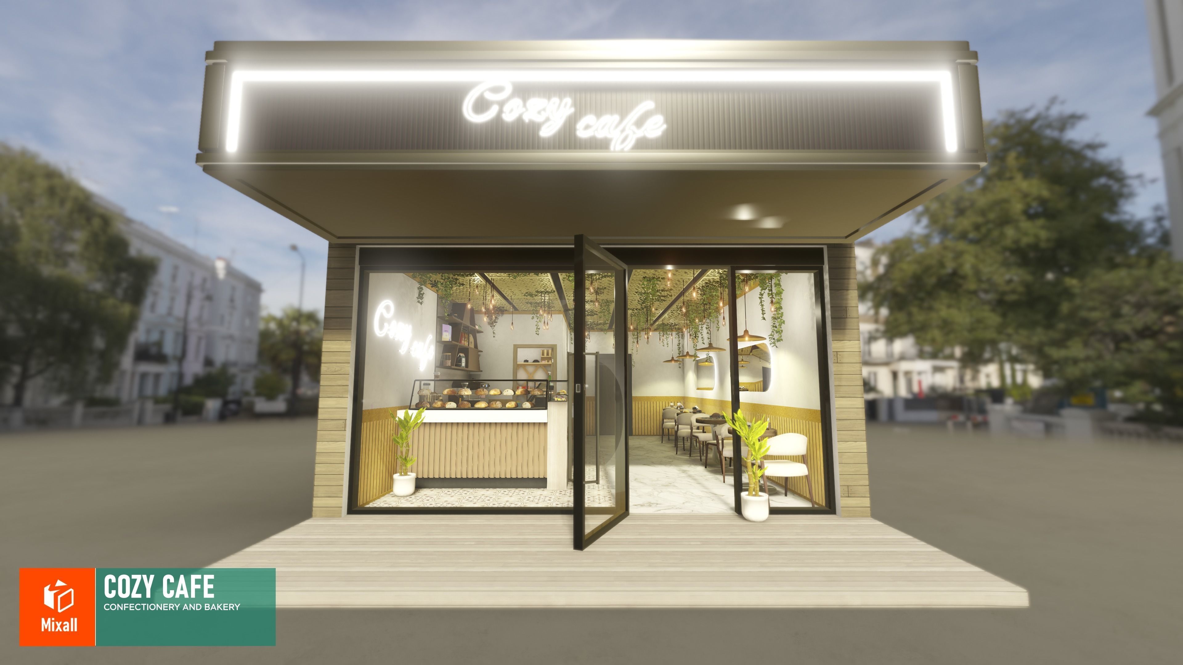 Cozy cafe - confectionery and bakery 3D model_3