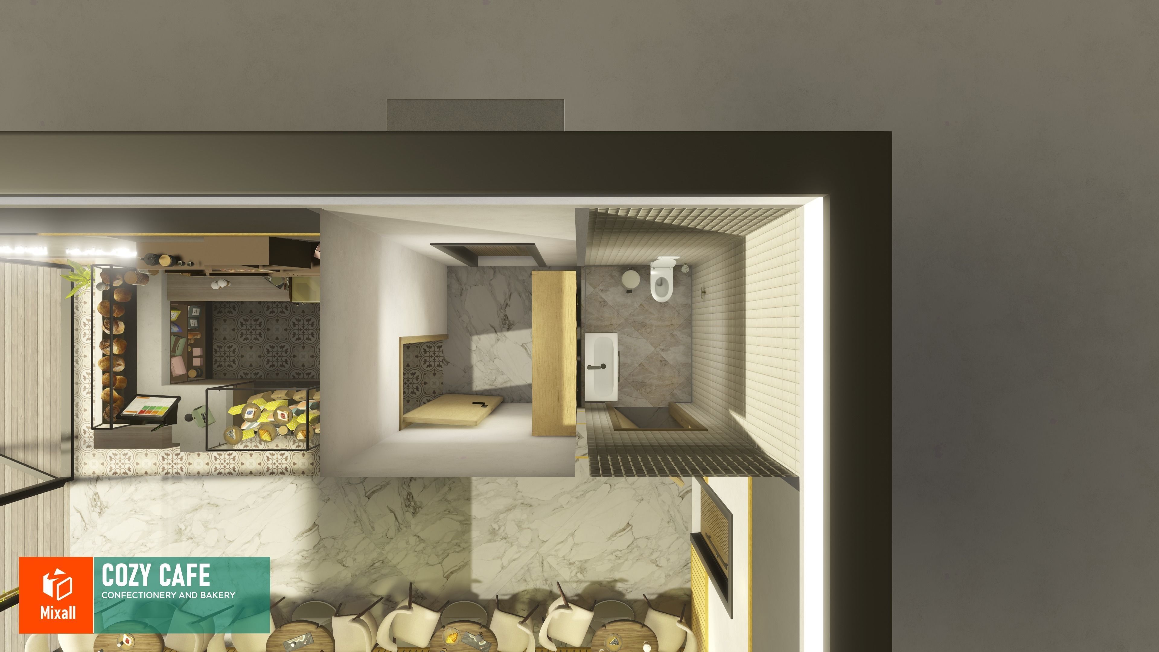 Cozy cafe - confectionery and bakery 3D model_6