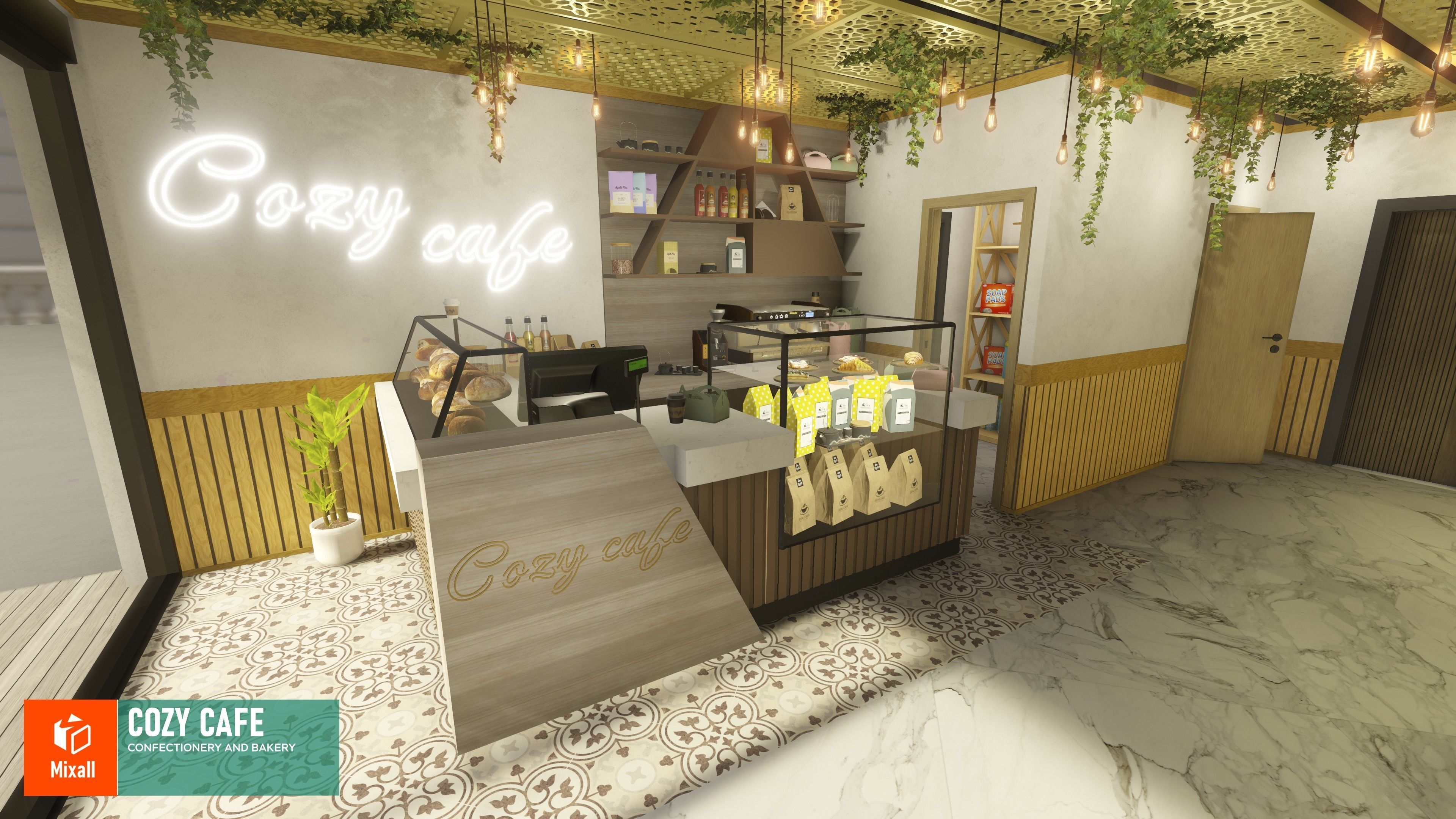 Cozy cafe - confectionery and bakery 3D model_10