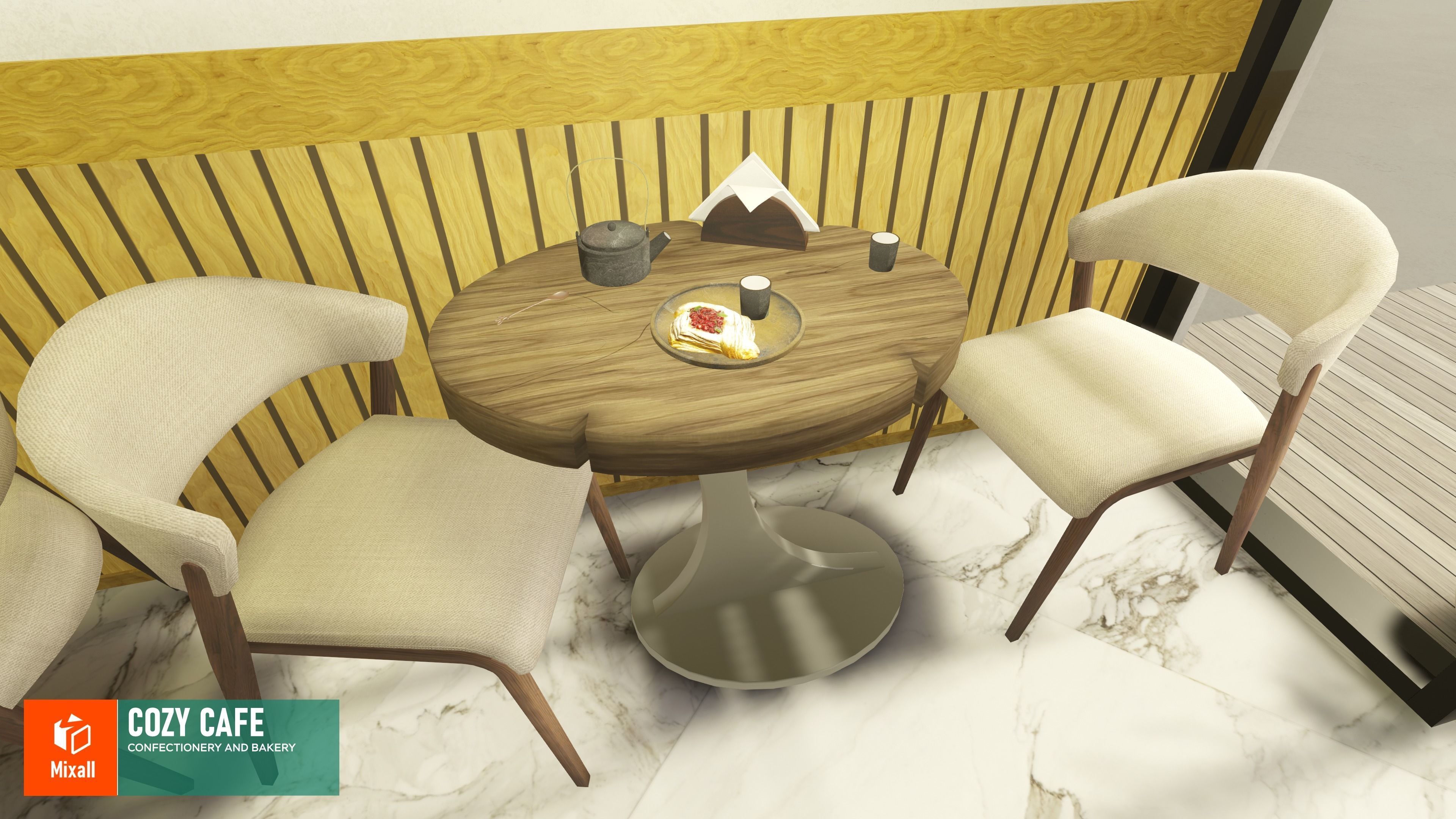 Cozy cafe - confectionery and bakery 3D model_13