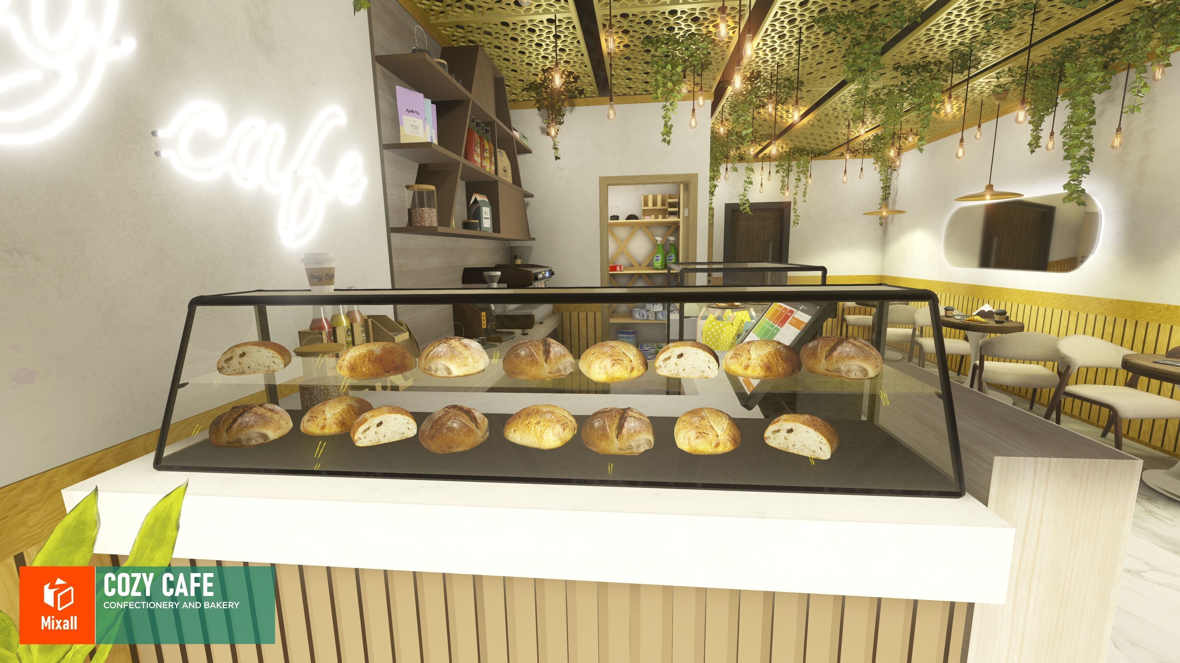 Cozy cafe - confectionery and bakery 3D model_2