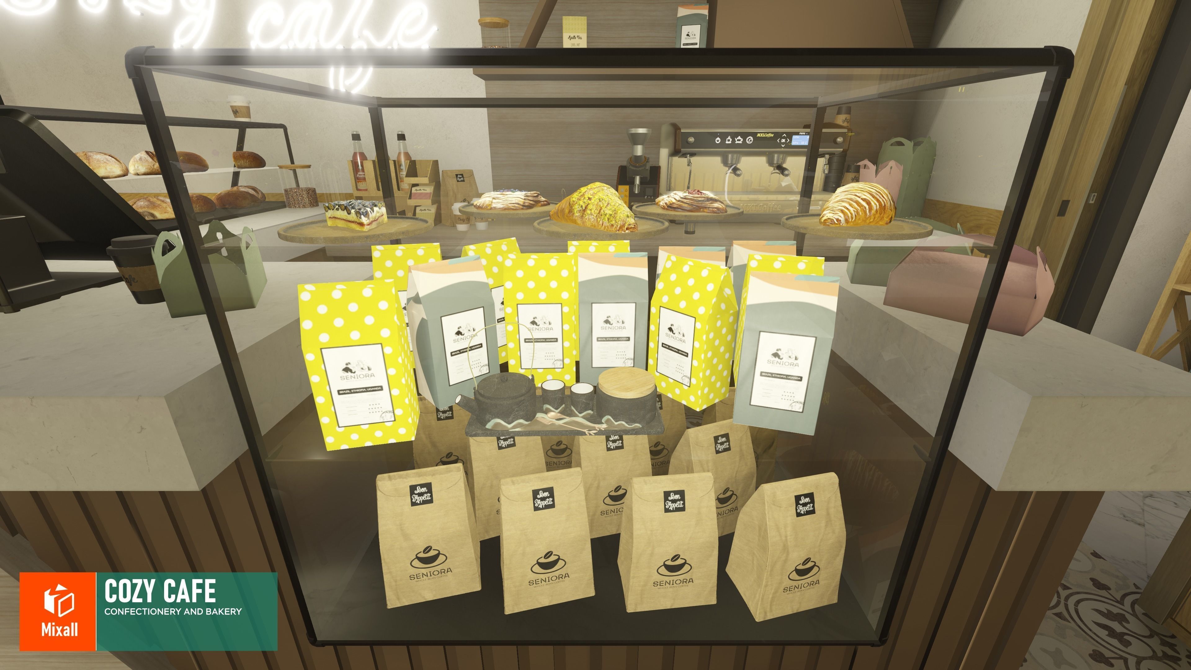 Cozy cafe - confectionery and bakery 3D model_11