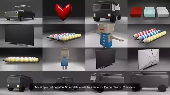 My simple but beautiful 3d models made by amateur - Game Ready