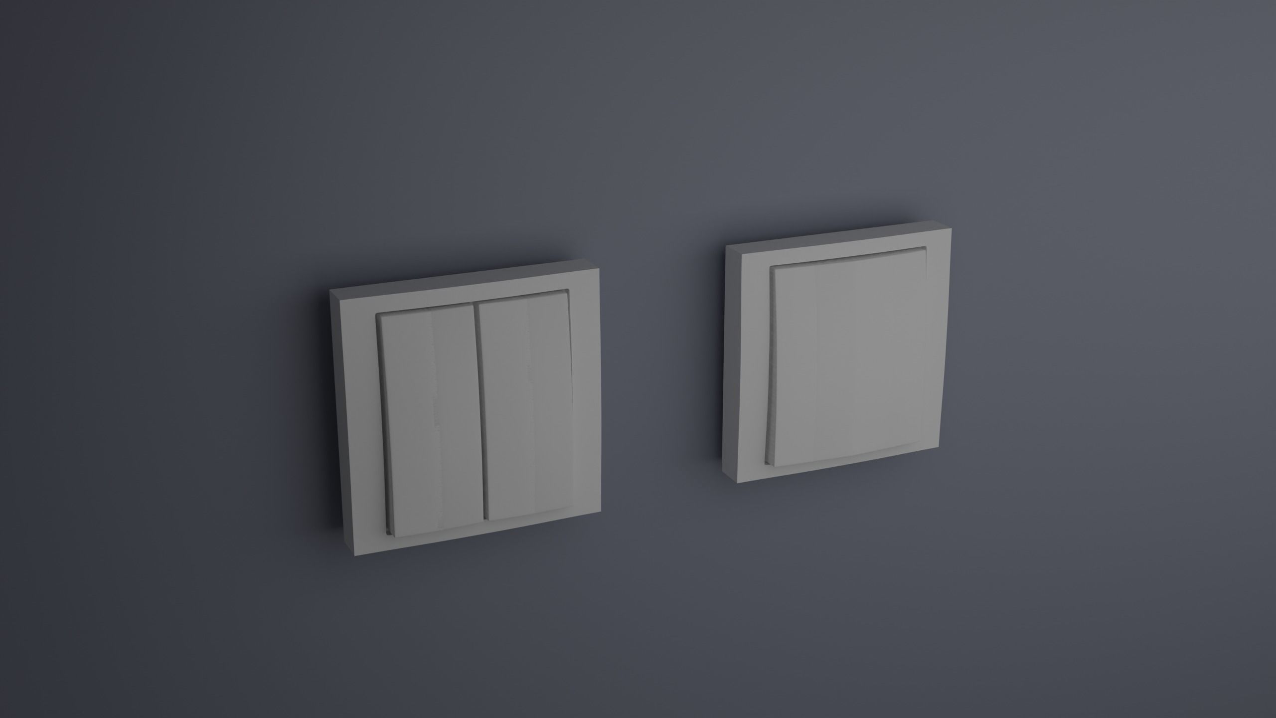 Electronic Sockets and switches  Low-poly 3D model_1