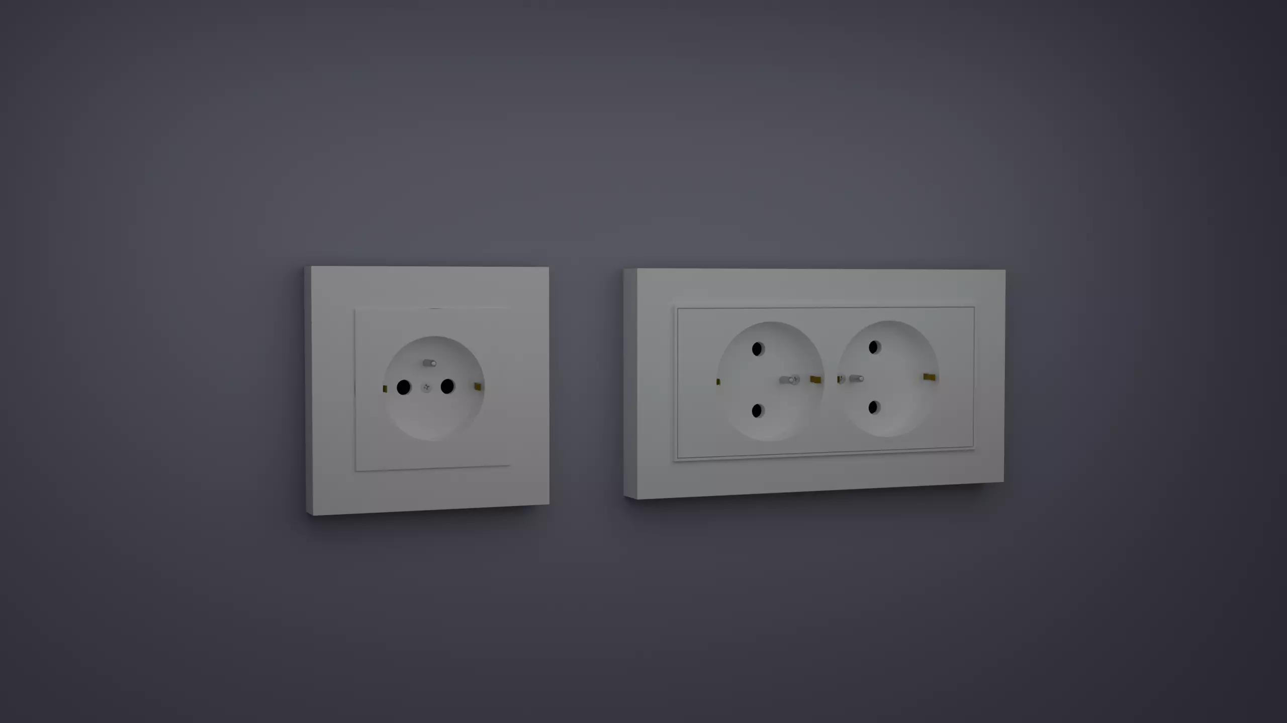 Electronic Sockets and switches  Low-poly 3D model_0