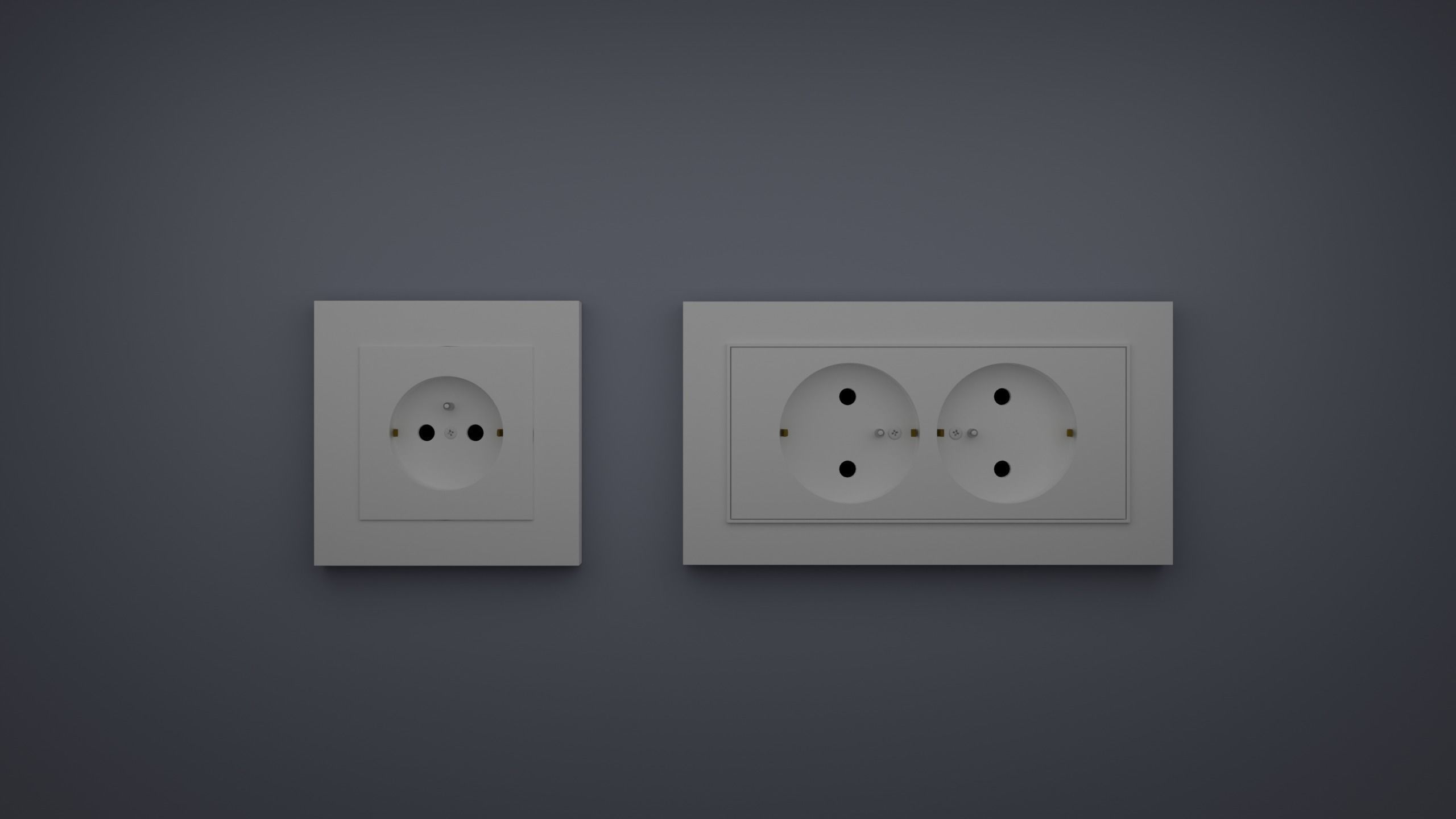 Electronic Sockets and switches  Low-poly 3D model_2