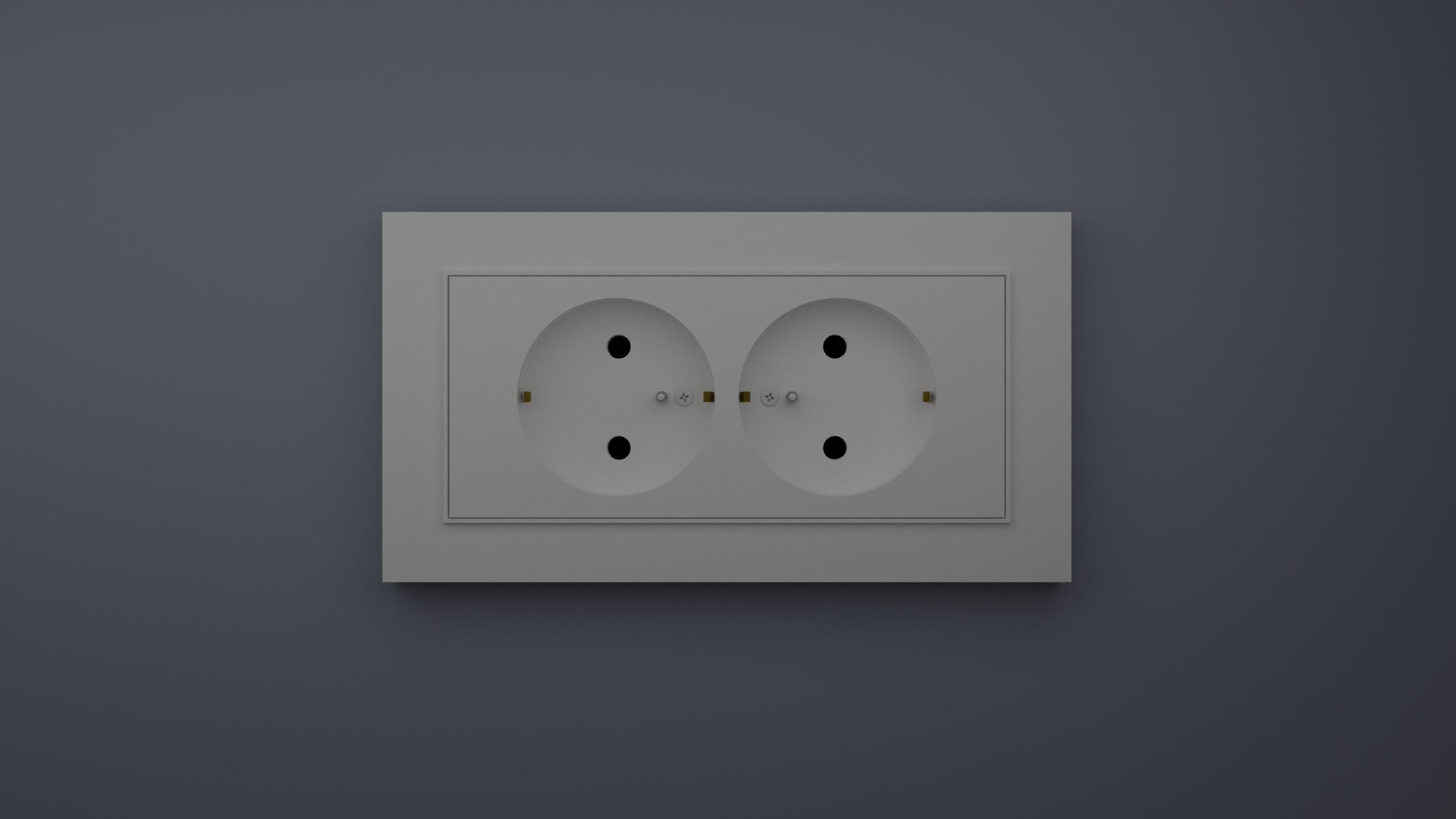 Electronic Sockets and switches  Low-poly 3D model_4