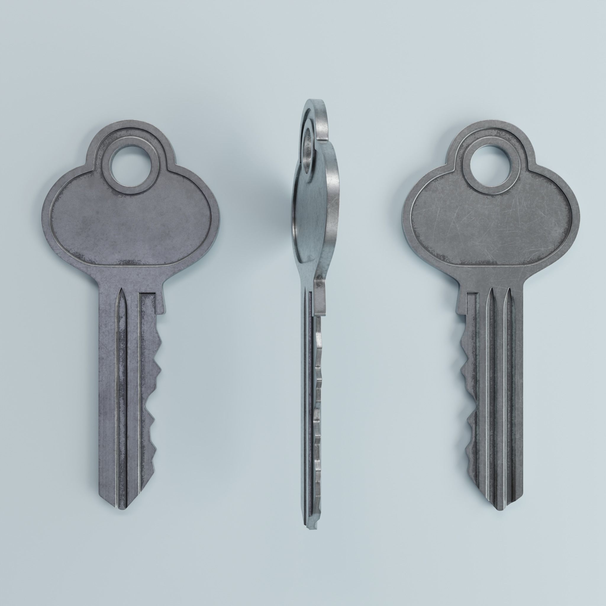 Key 4 metal 3D model_2