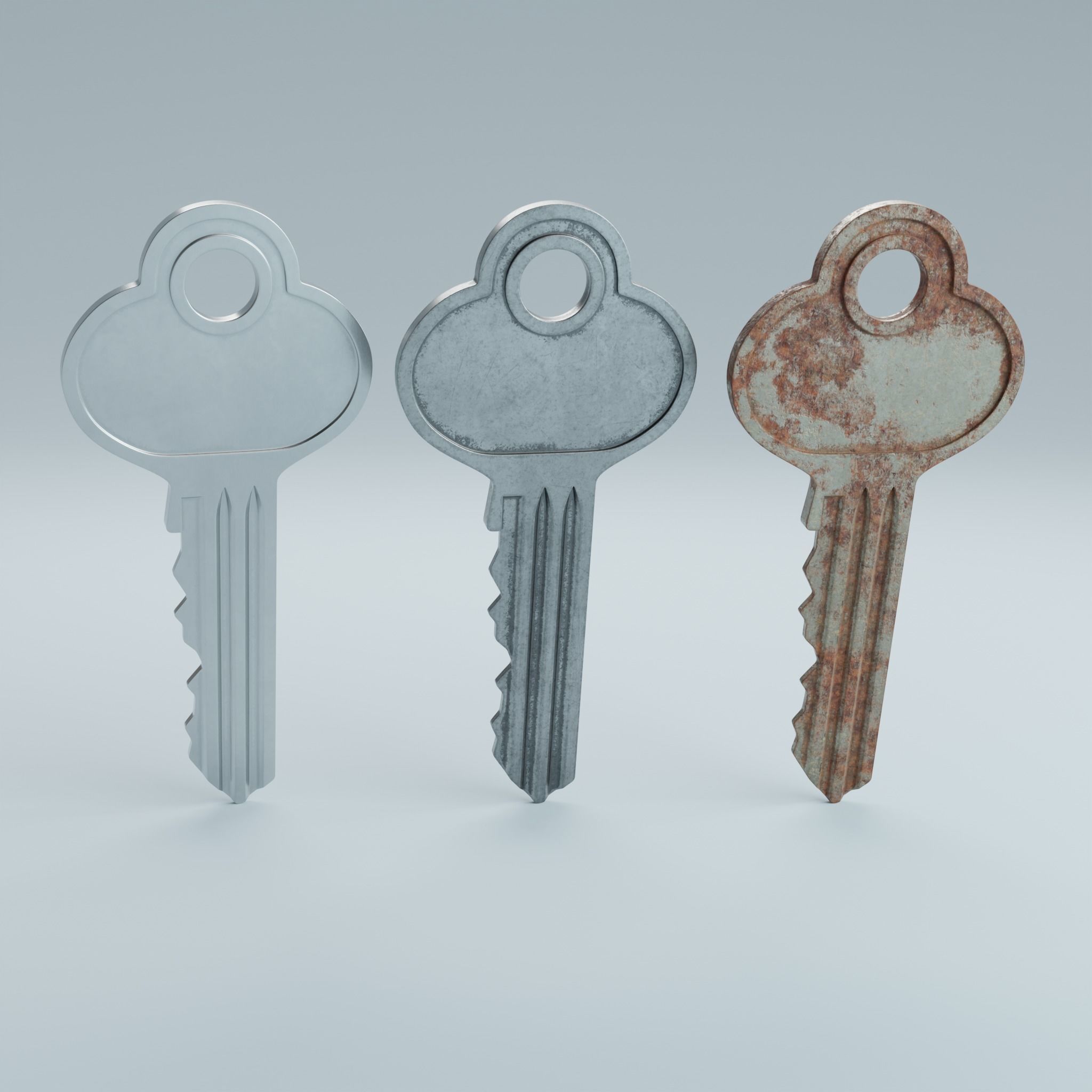 Key 4 metal 3D model_9