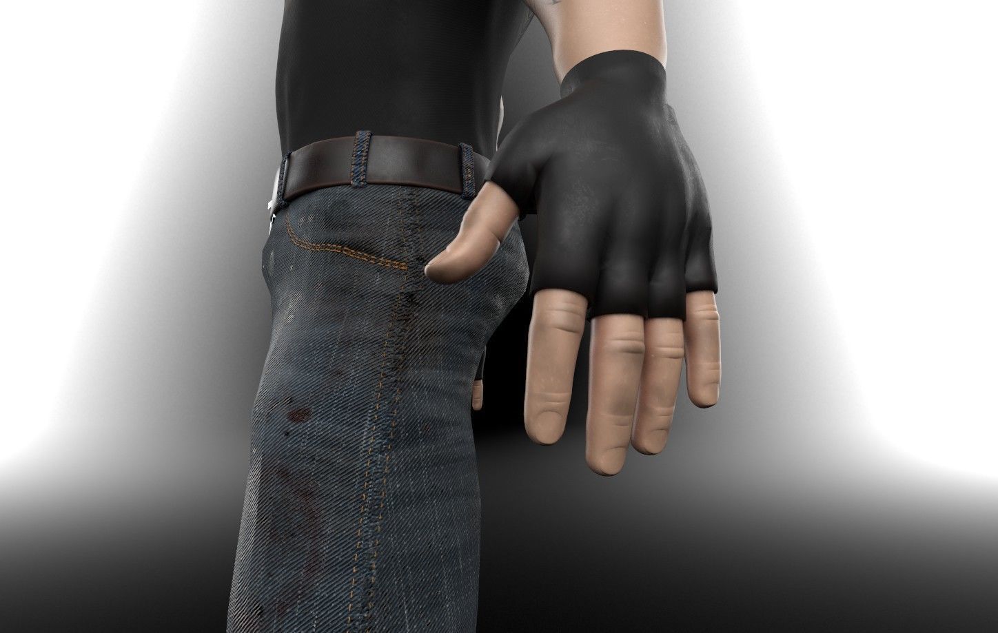 Biker Character  Low-poly 3D model_18