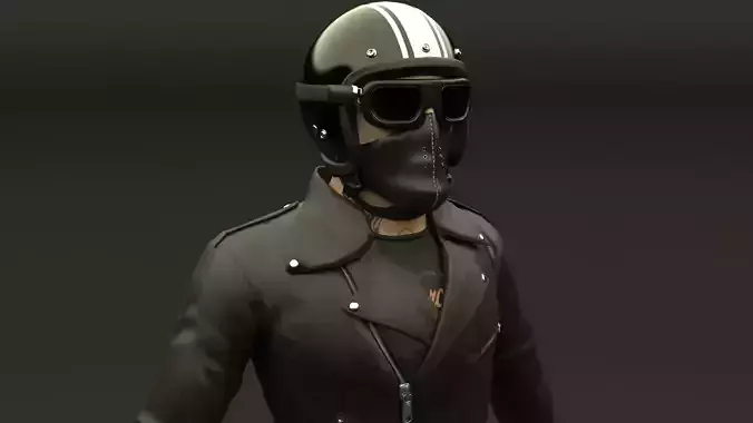 Biker Character  Low-poly 3D model