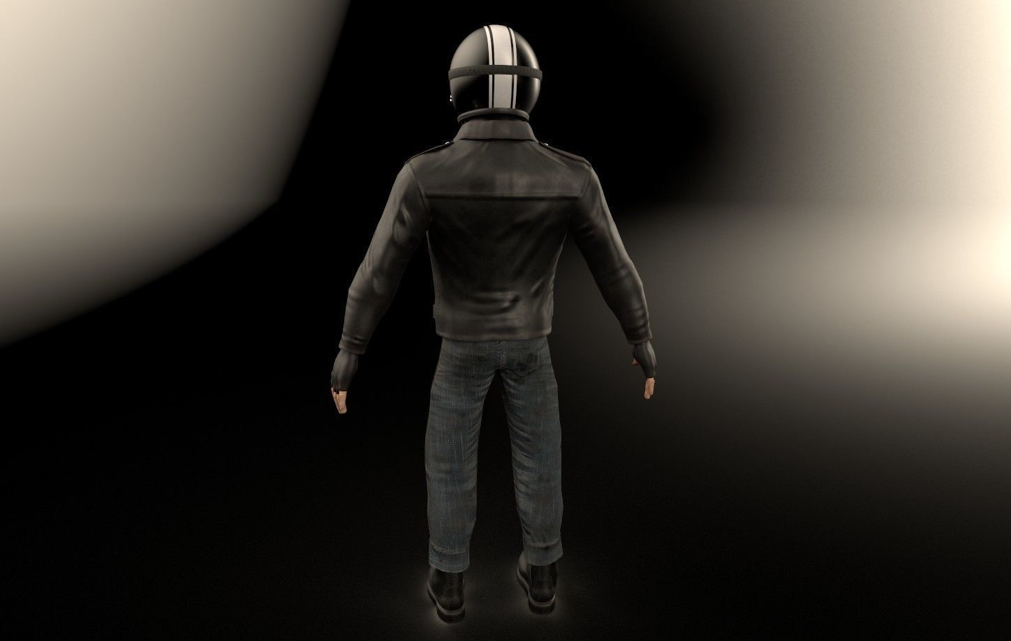 Biker Character  Low-poly 3D model_16