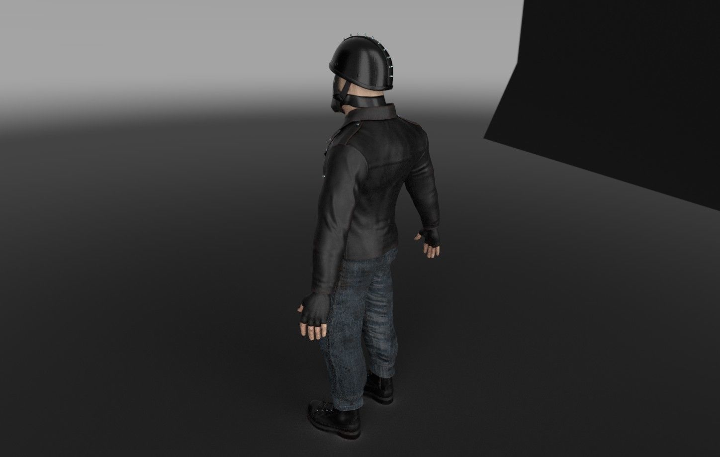 Biker Character  Low-poly 3D model_13