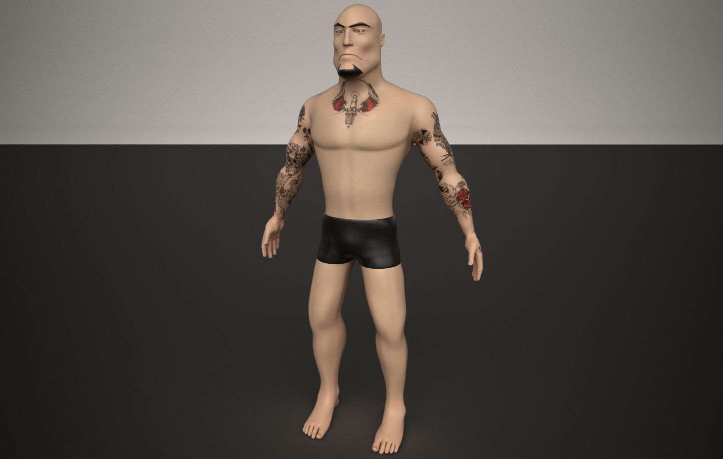 Biker Character  Low-poly 3D model_7