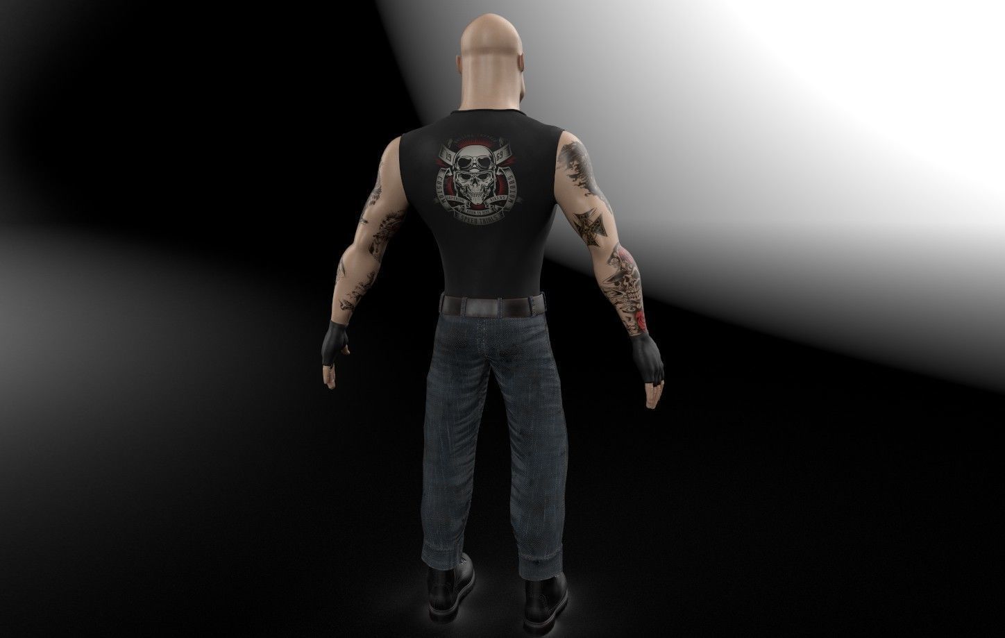 Biker Character  Low-poly 3D model_14