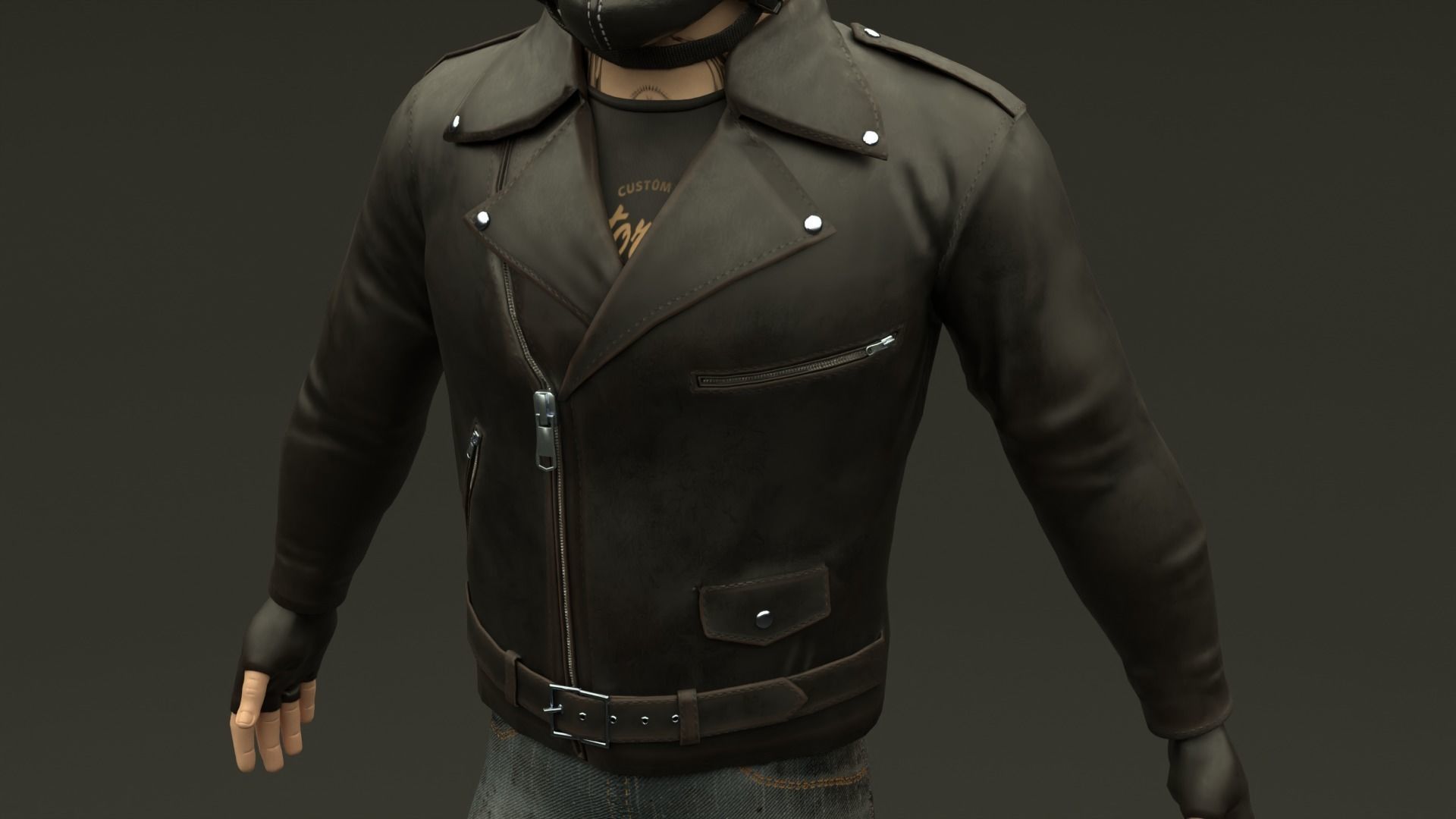 Biker Character  Low-poly 3D model_12