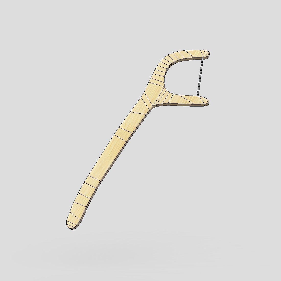 Dental FLoss Pick Low-poly 3D model_2