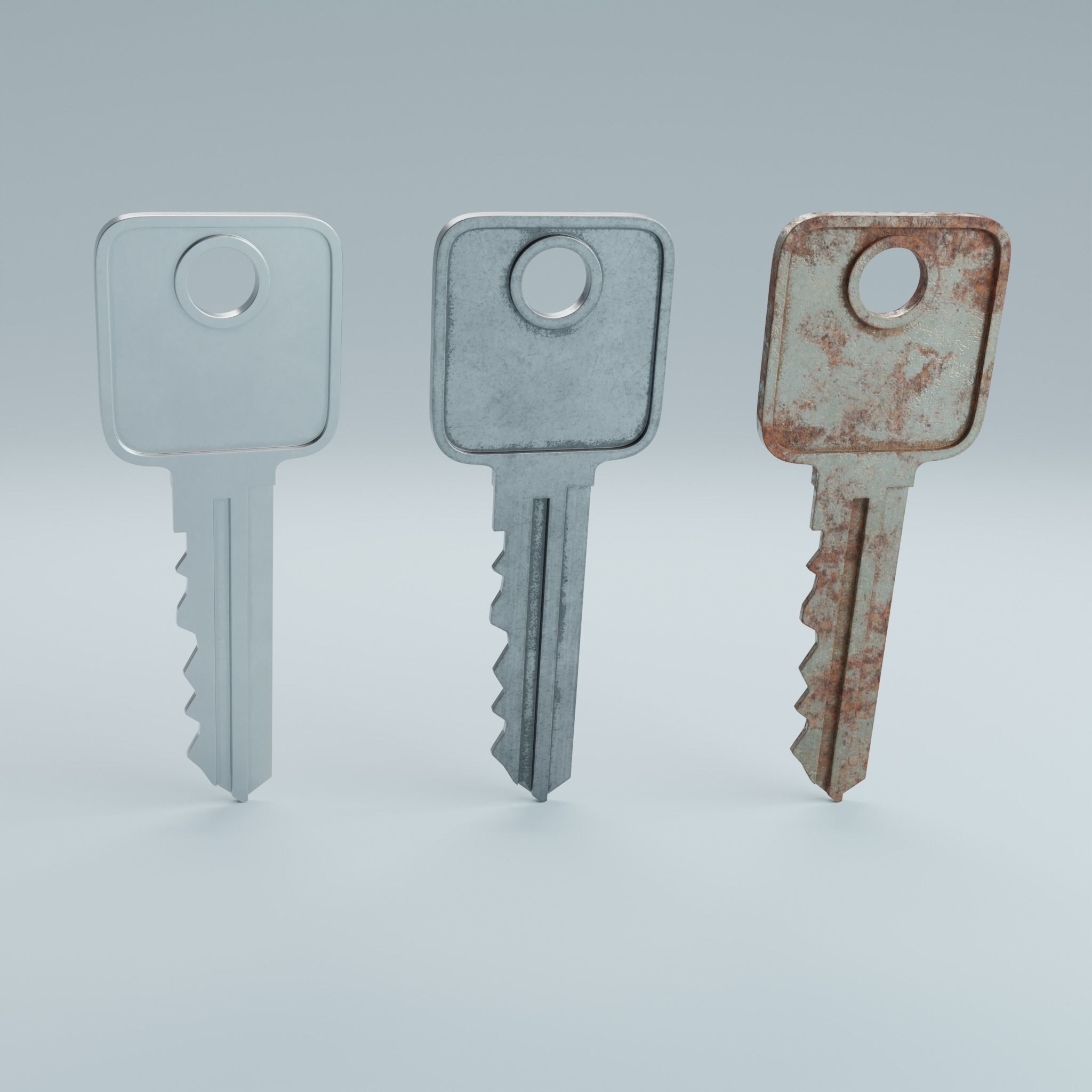 Key 5 metal 3D model_9