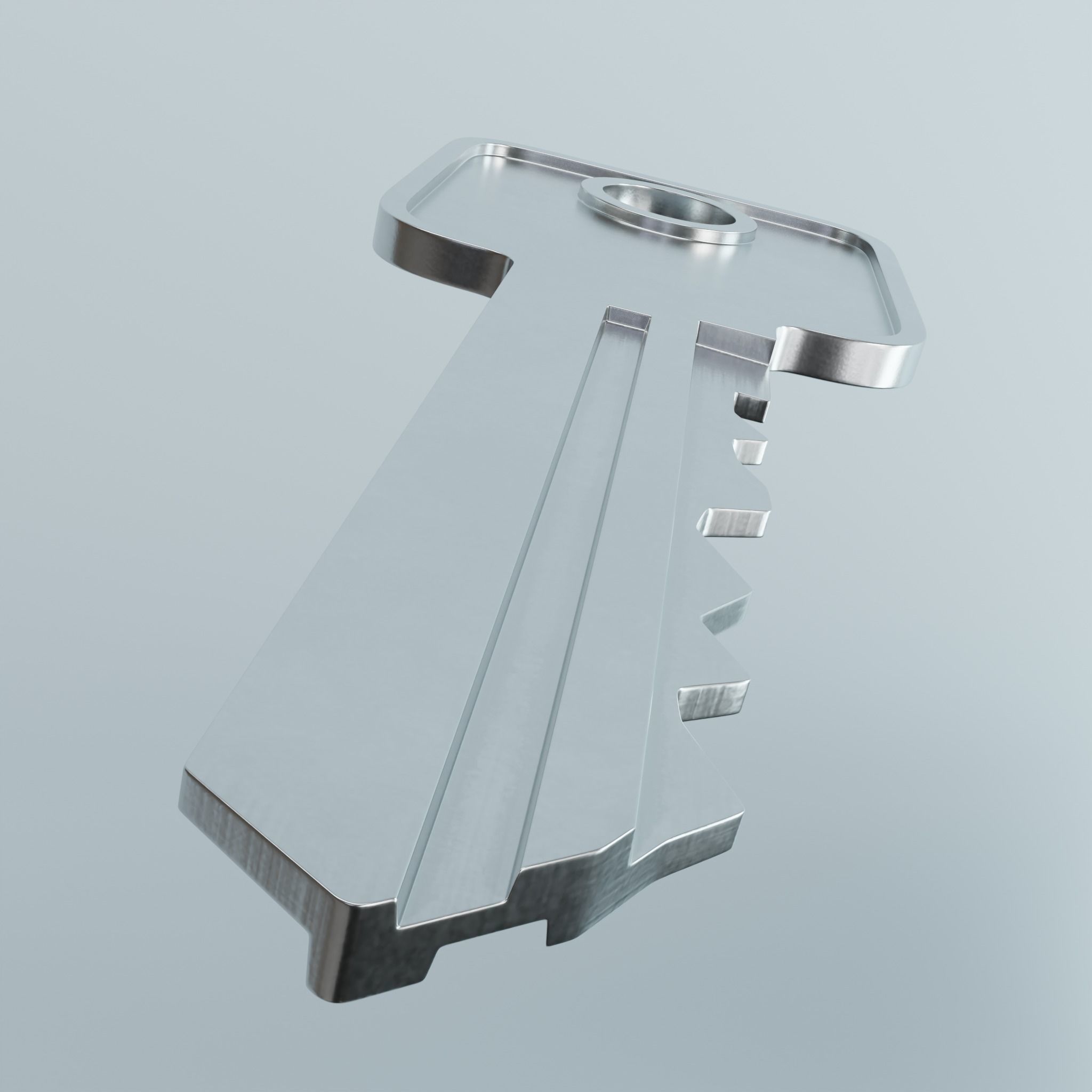 Key 5 metal 3D model_4