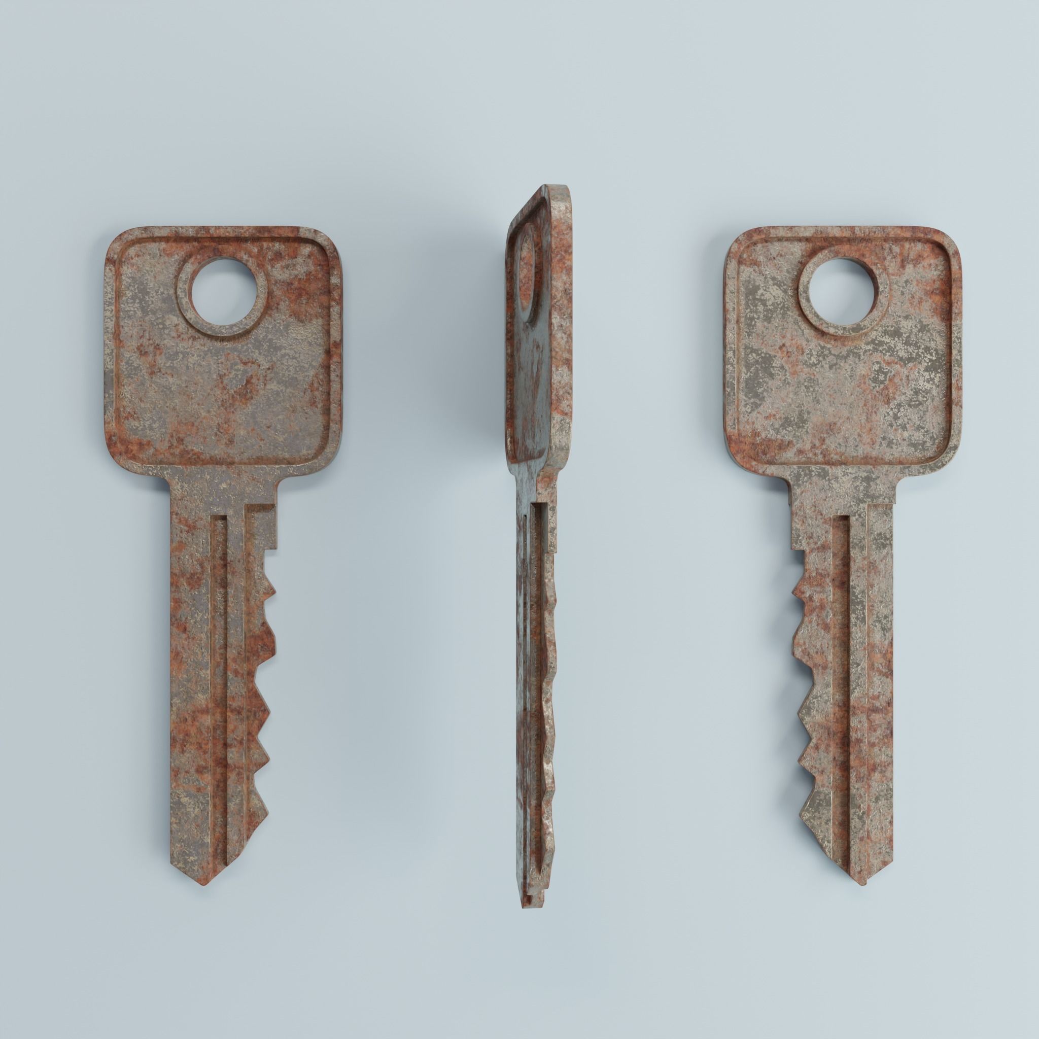 Key 5 metal 3D model_3