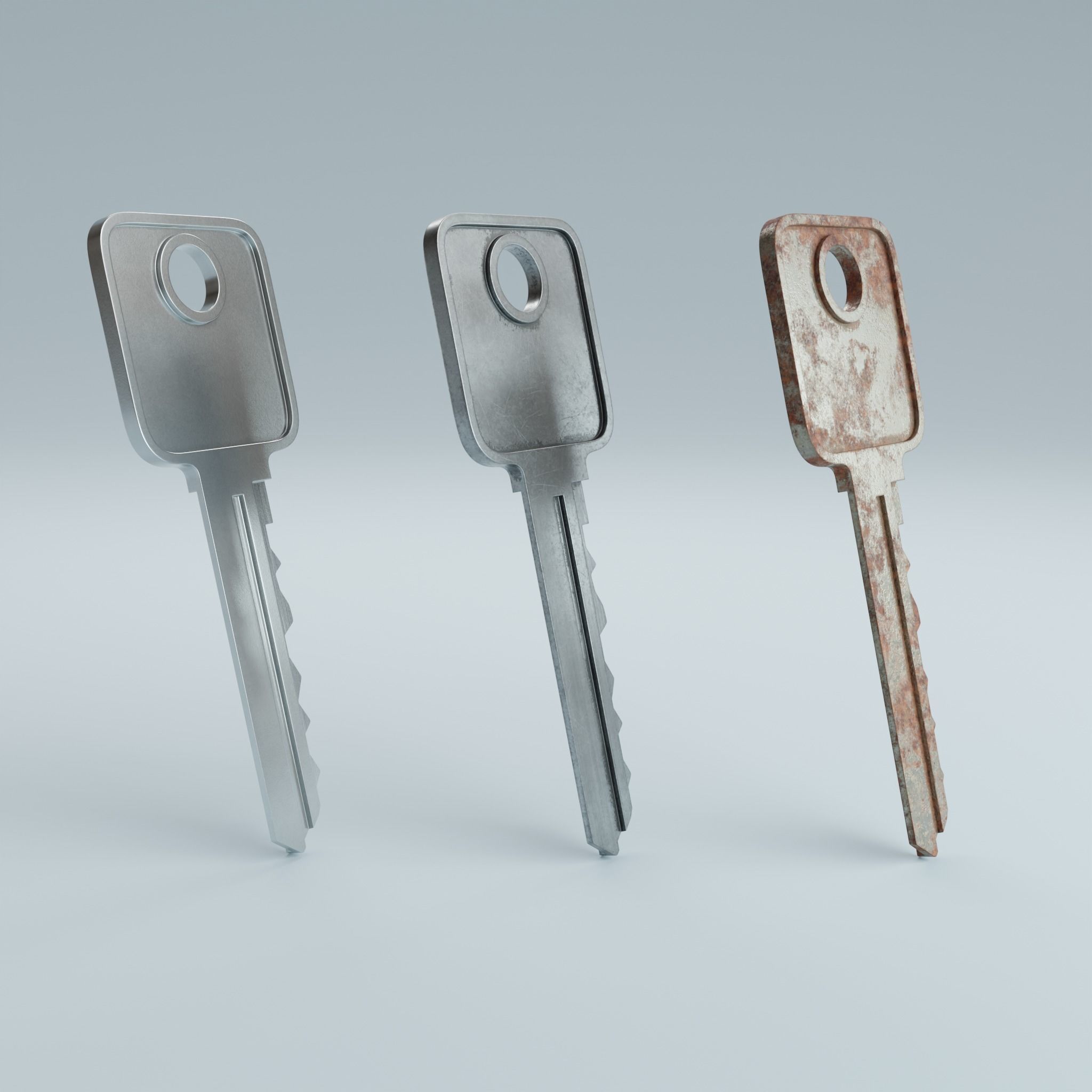 Key 5 metal 3D model_6