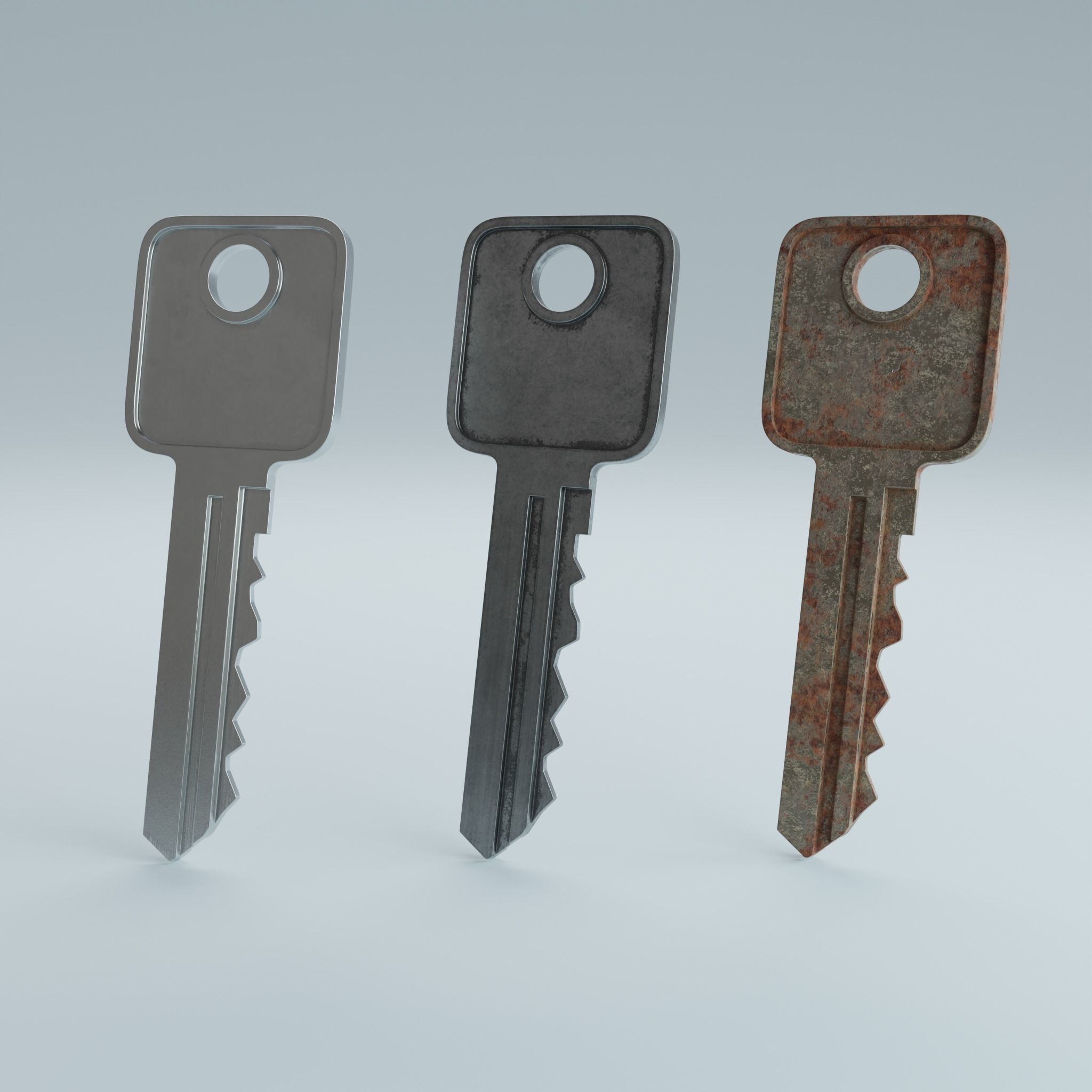 Key 5 metal 3D model_12