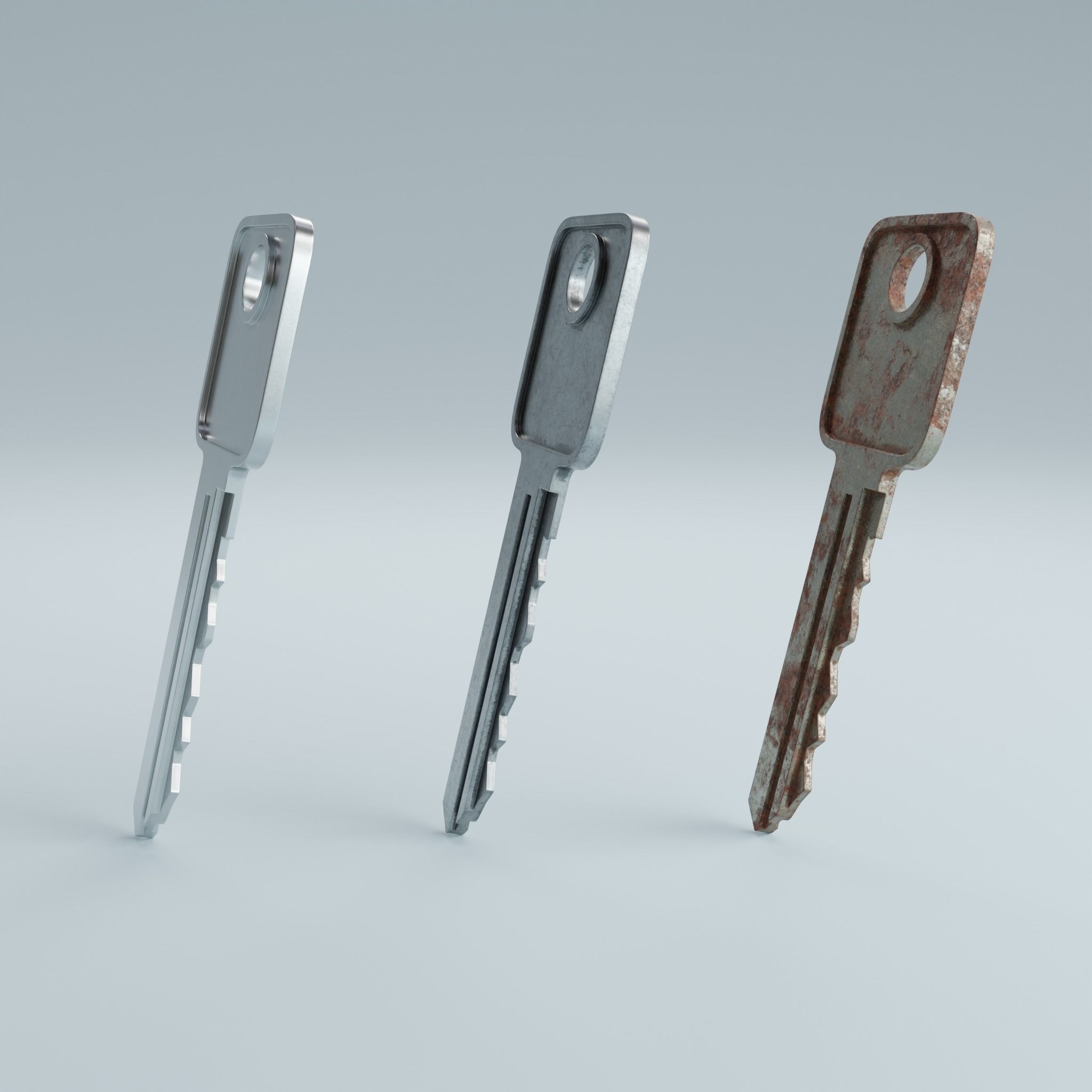 Key 5 metal 3D model_11