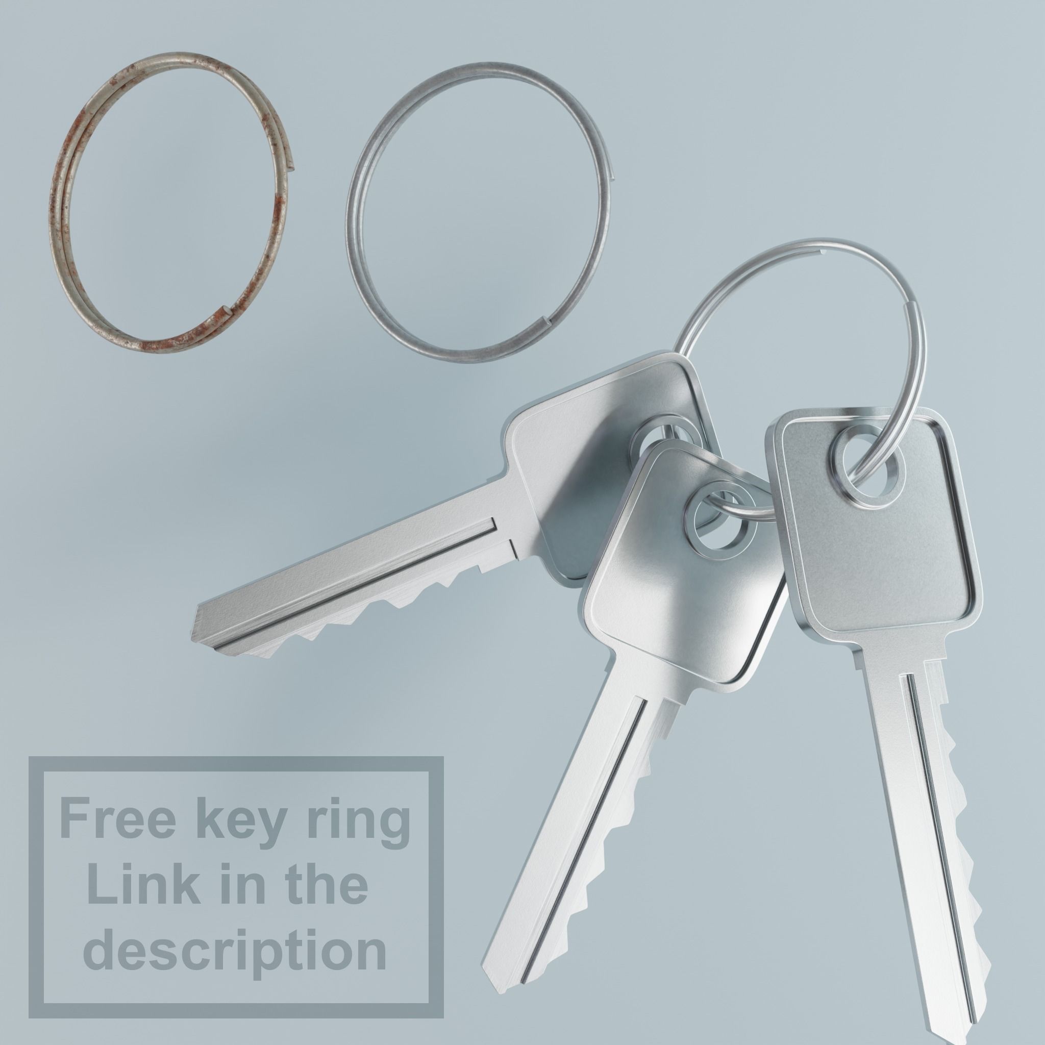 Key 5 metal 3D model_18