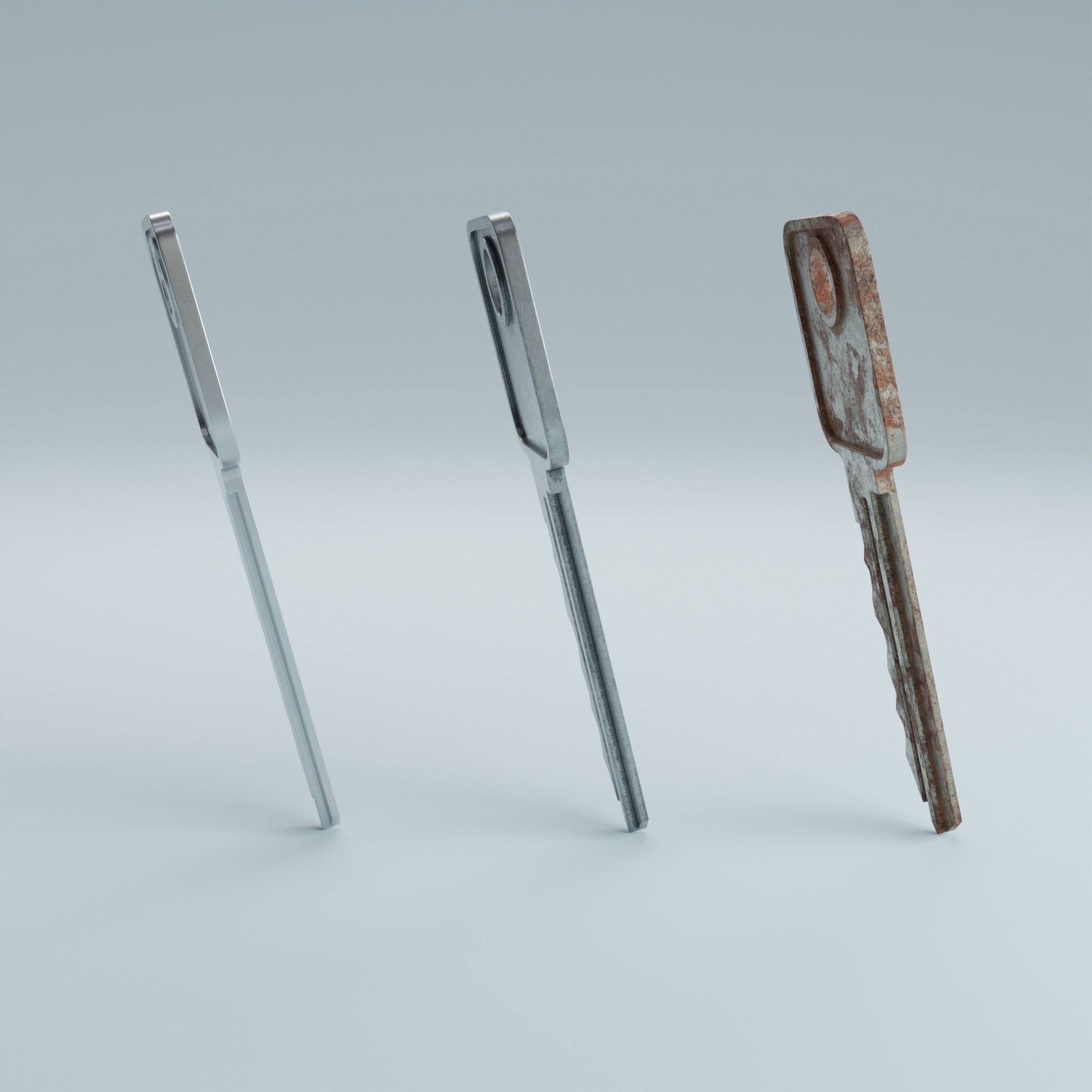 Key 5 metal 3D model_7