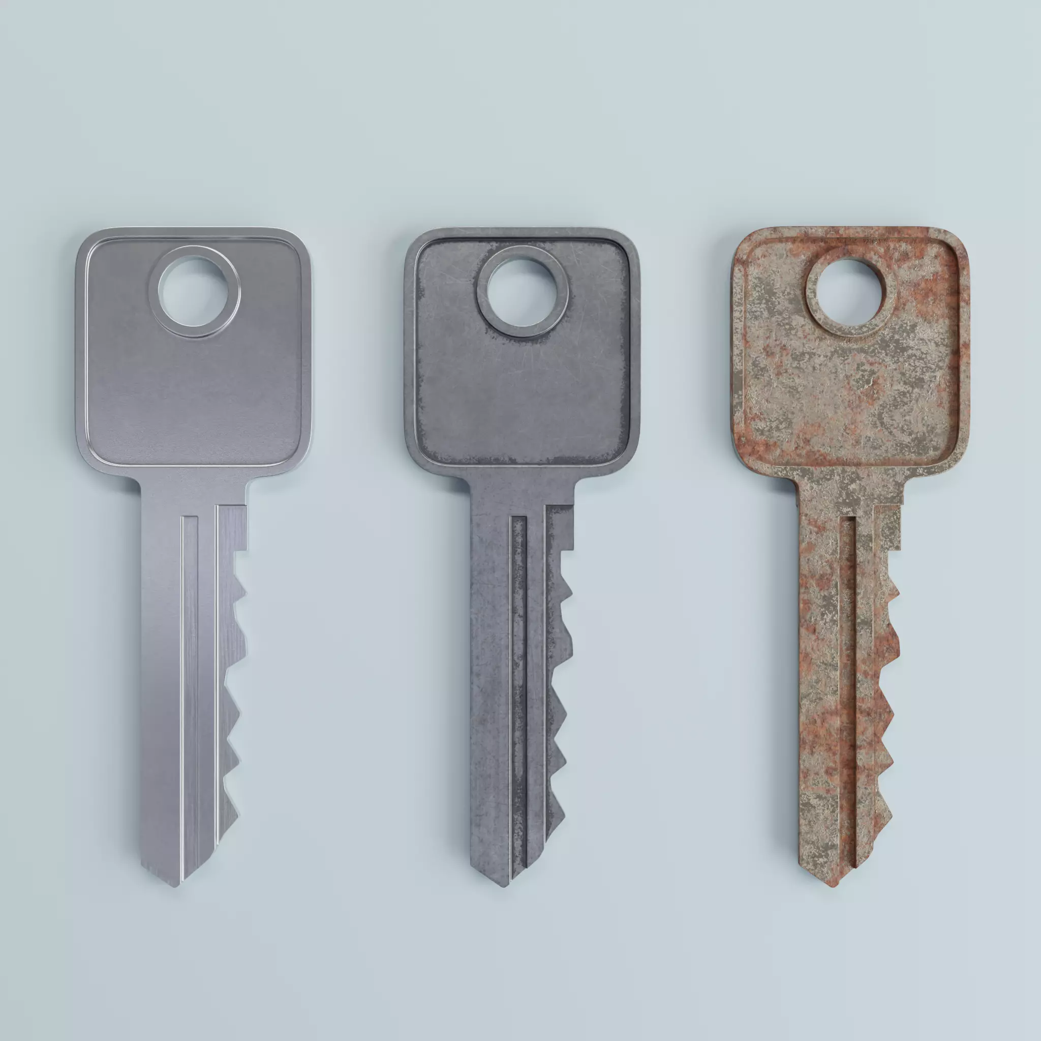 Key 5 metal 3D model_0