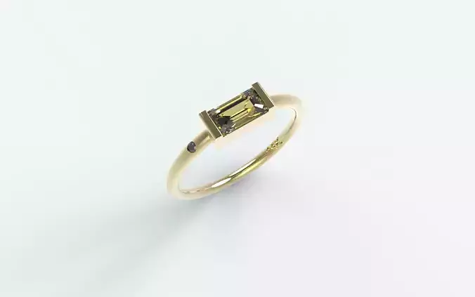 Baguette setting solitaire