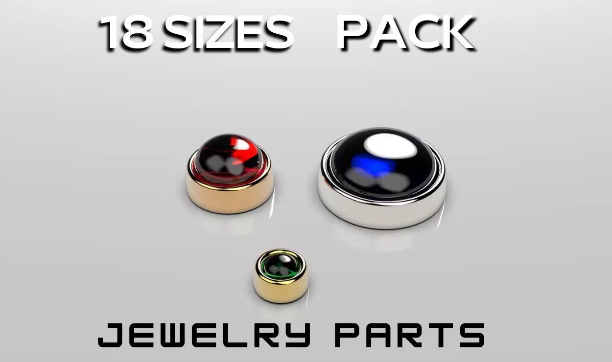 round flush set cabochon ring heads earrings or pendant 3D print model_0