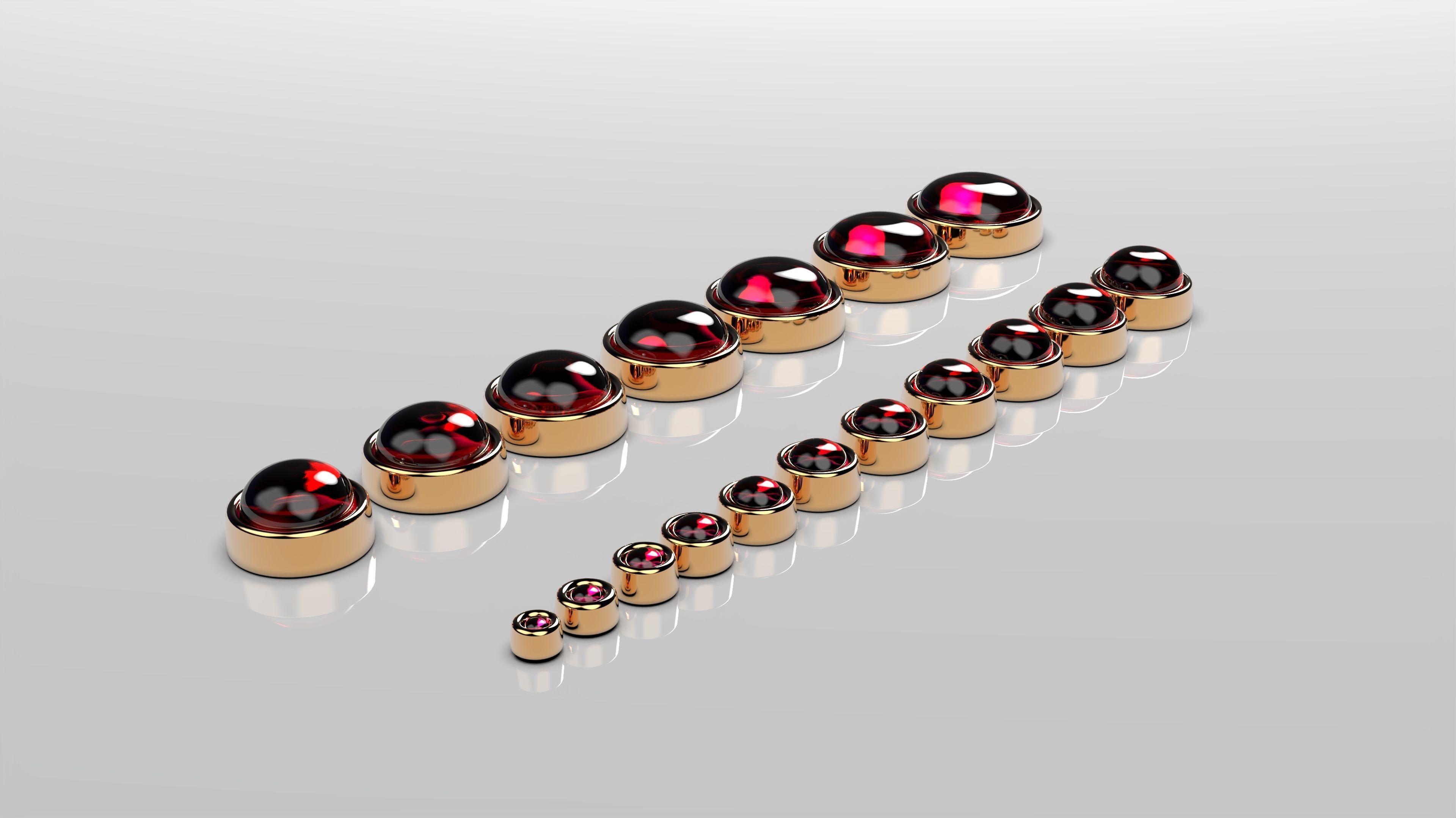 round flush set cabochon ring heads earrings or pendant 3D print model_1