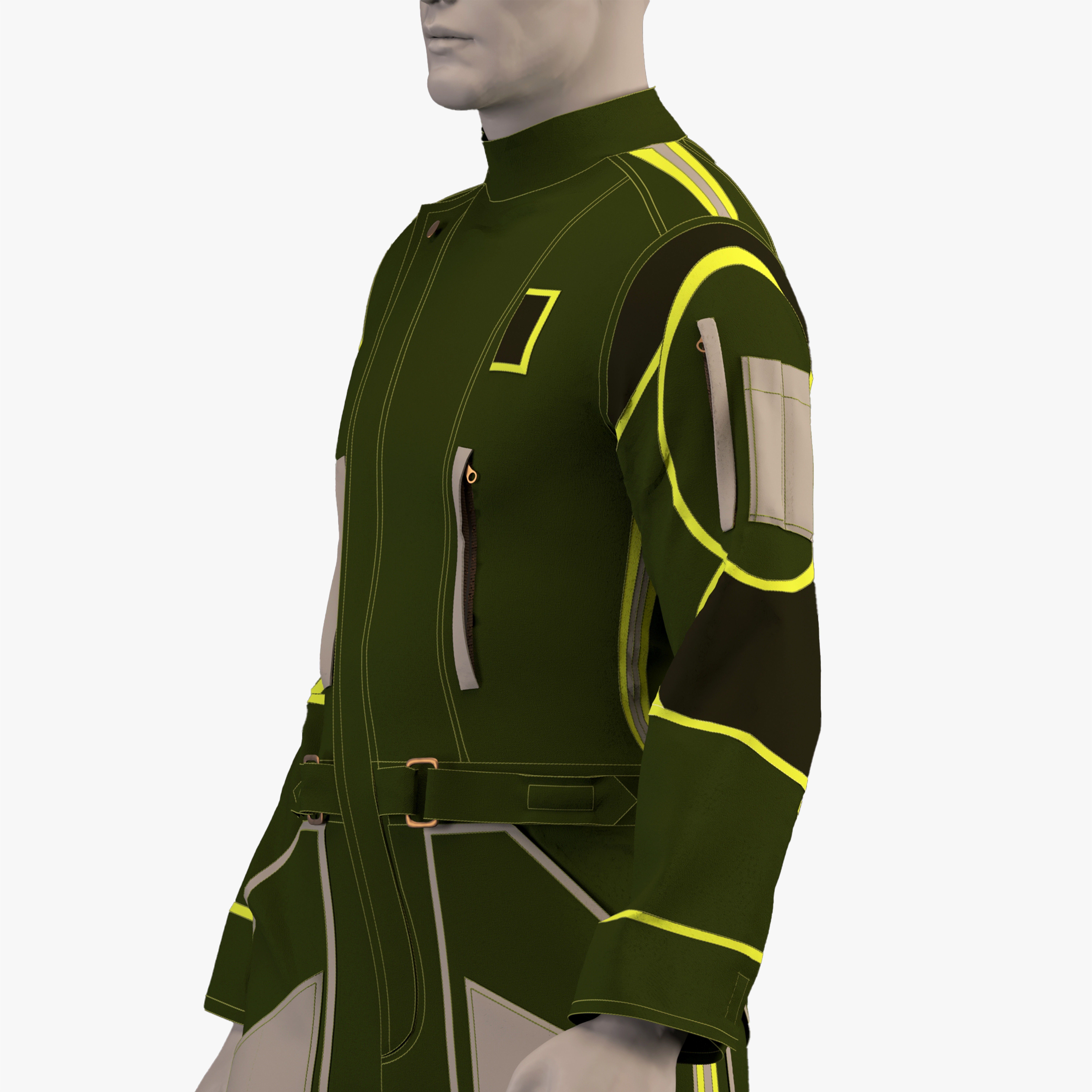 work jumpsuit - work overall 3D model_6