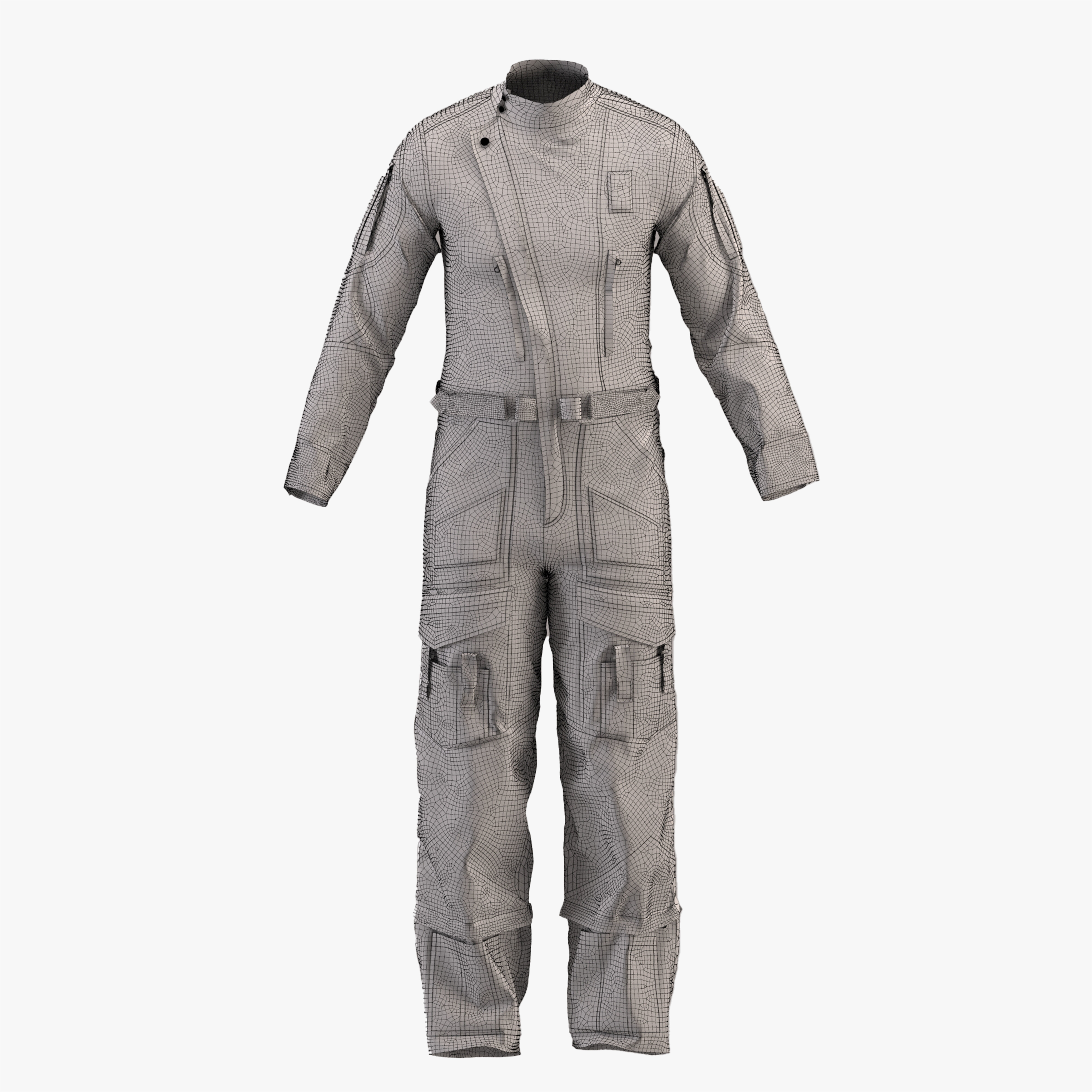 work jumpsuit - work overall 3D model_12