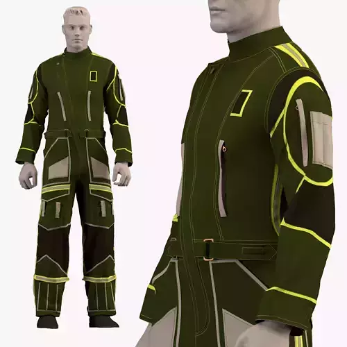 work jumpsuit - work overall   3D model